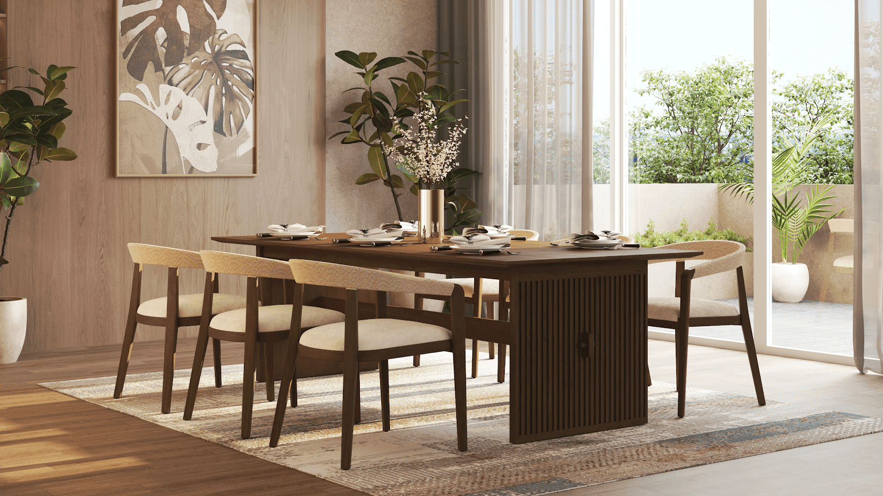 Nobu Dining Table 240cm with Zade Chairs - Set