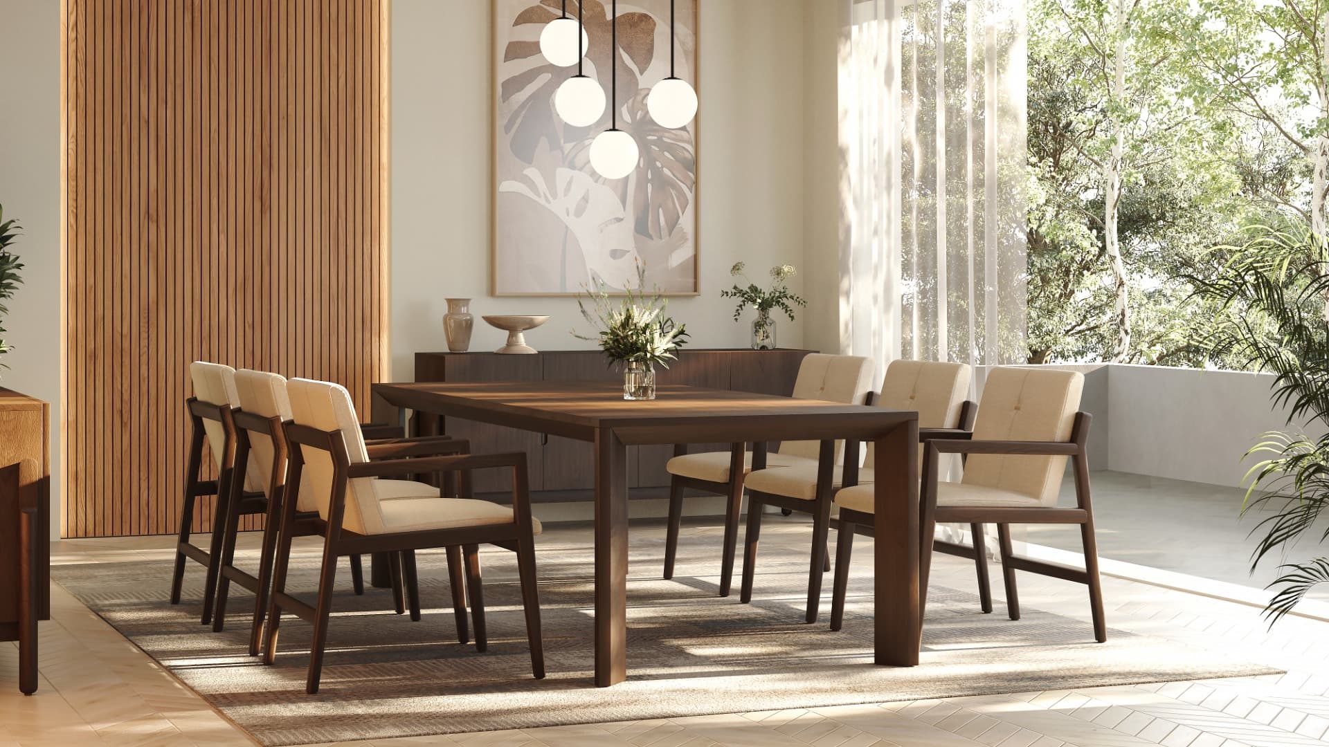 Dado Dining Table with Rhodes Chairs - Set