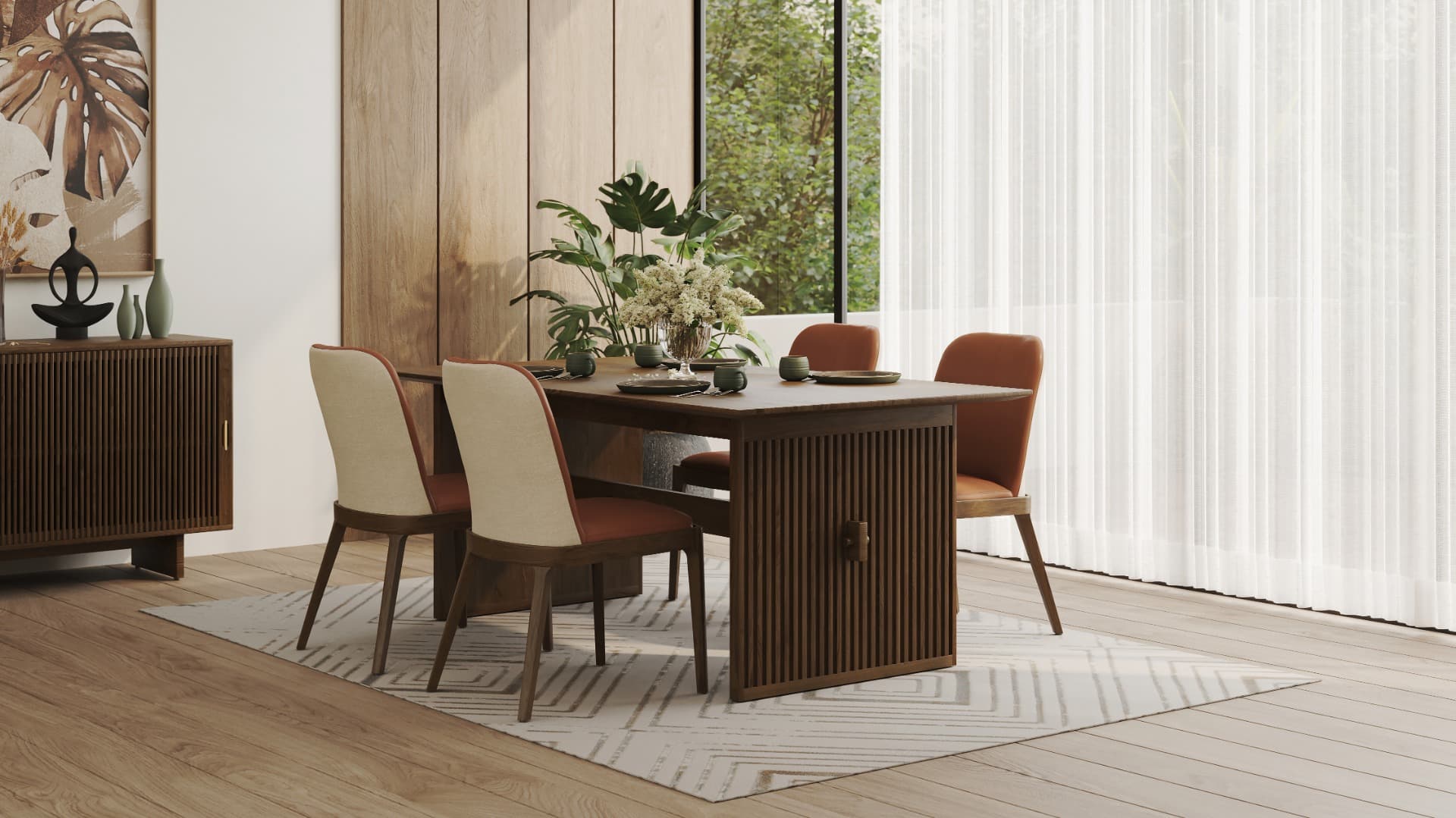 Nobu Dining Table 180cm with Jela Chairs - Set
