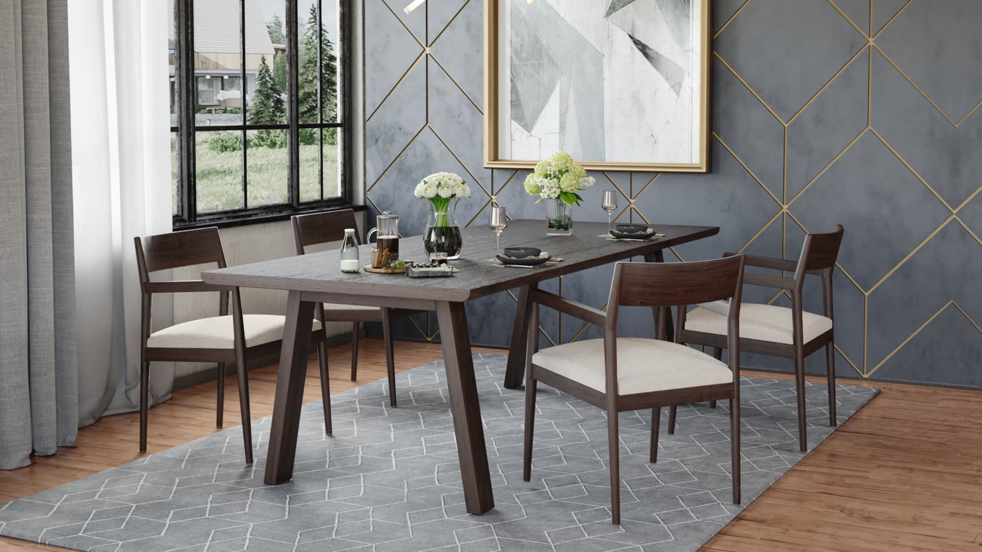 Rilley Dining Table with Lizzy Chairs - Set