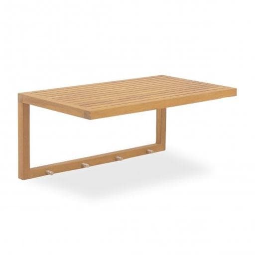 Hanging Teak Shelf with Hooks