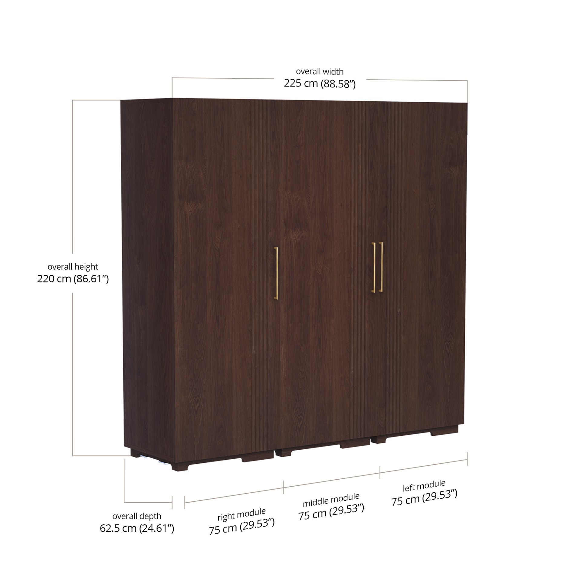 Alea Modular Wardrobe Set dimensions