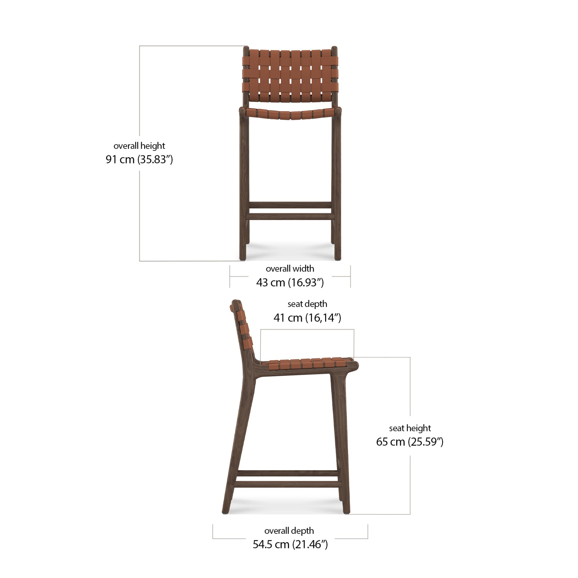 Arco Counter Stool dimensions