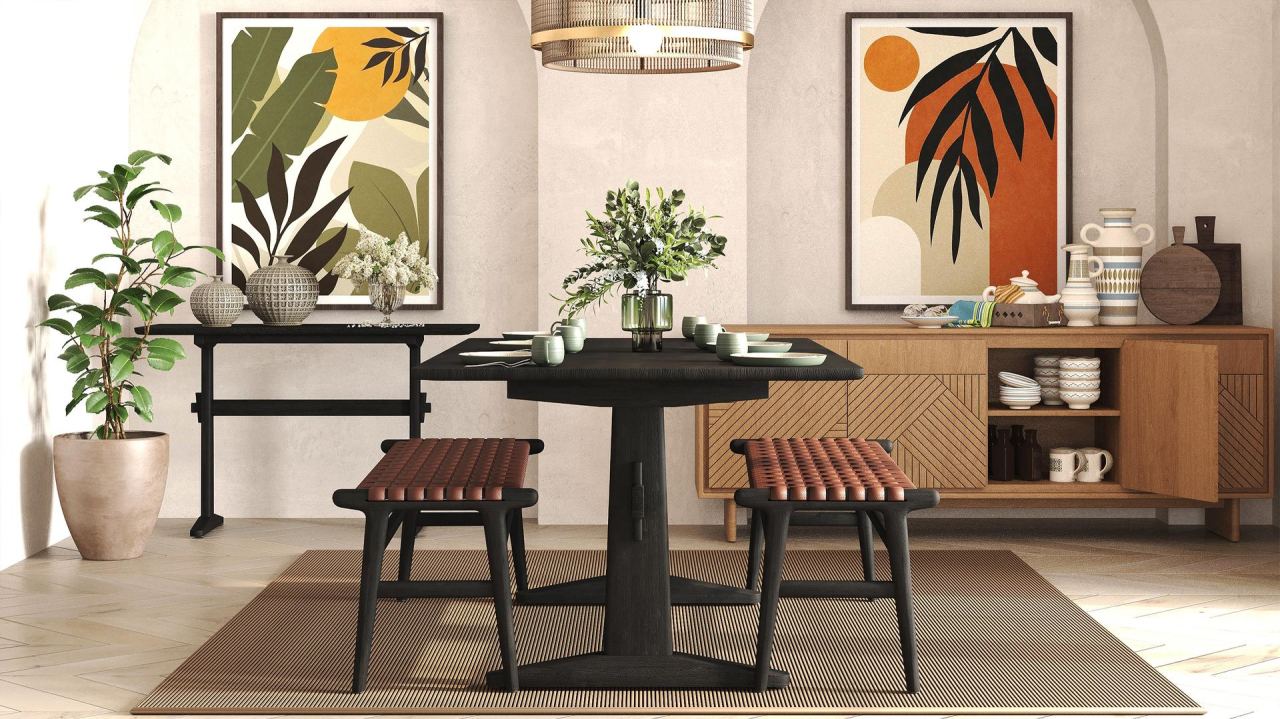 Arco Dining Bench, in a room