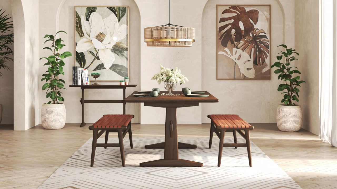 Arco Dining Bench, in a room