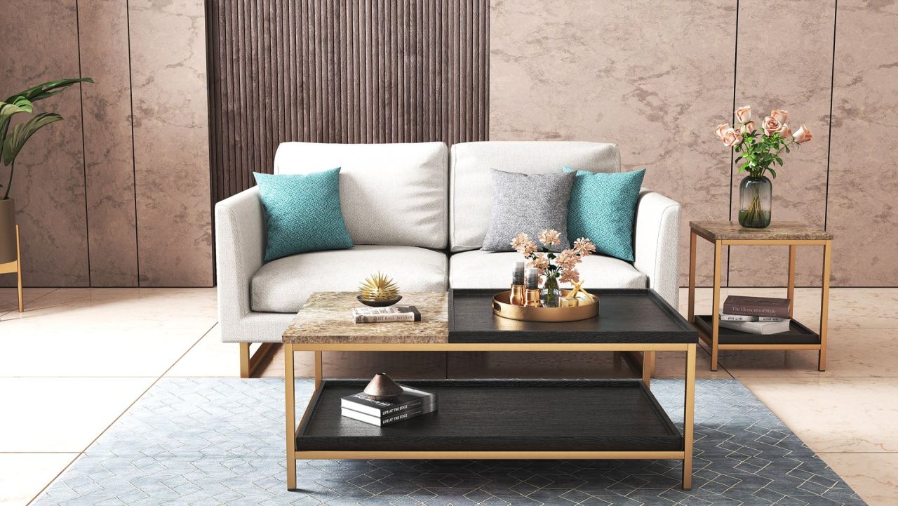 Aurelio 2 Seater Sofa in a furnished room