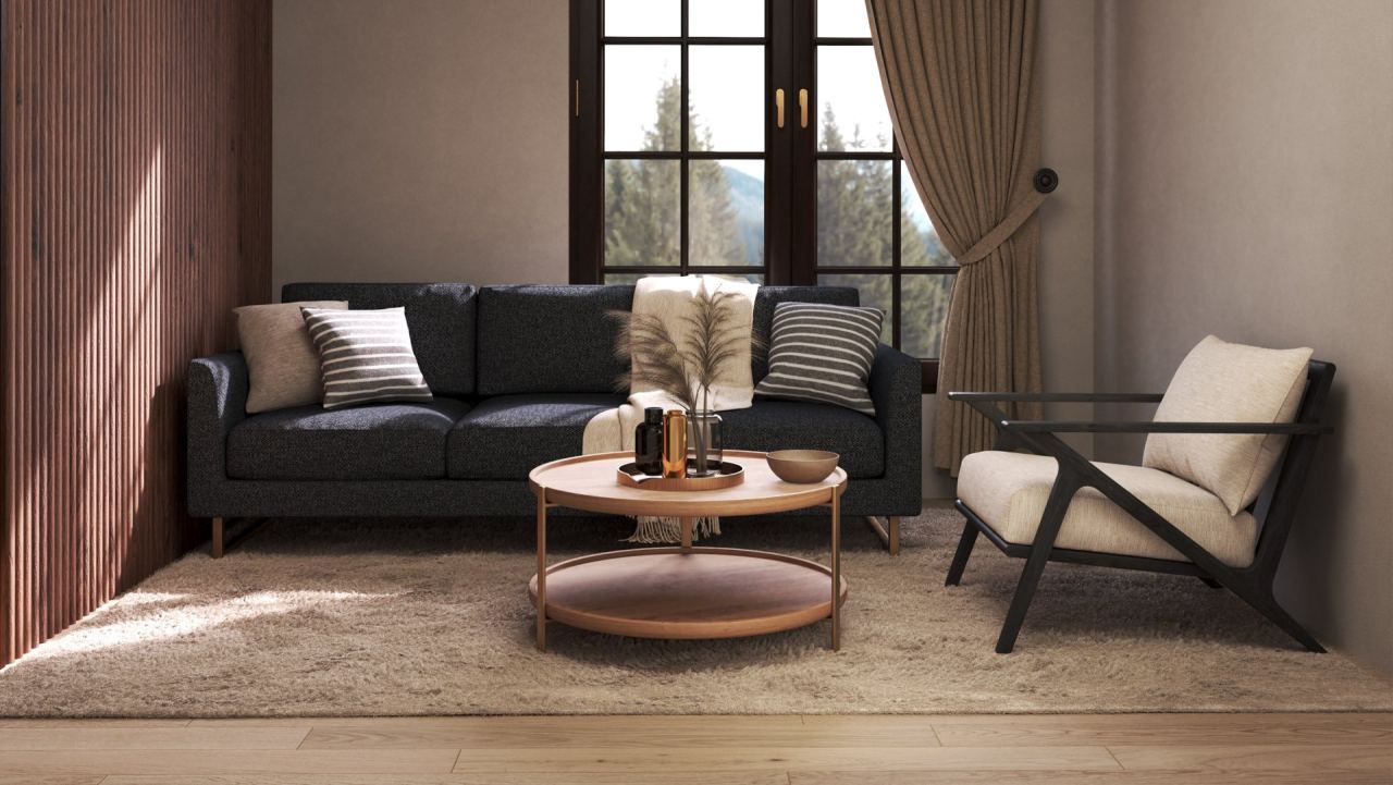 Aurelio 3 Seater Sofa in a furnished room