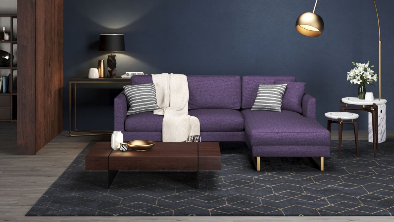 Aurelio Sectional Sofa With Chaise in a furnished room