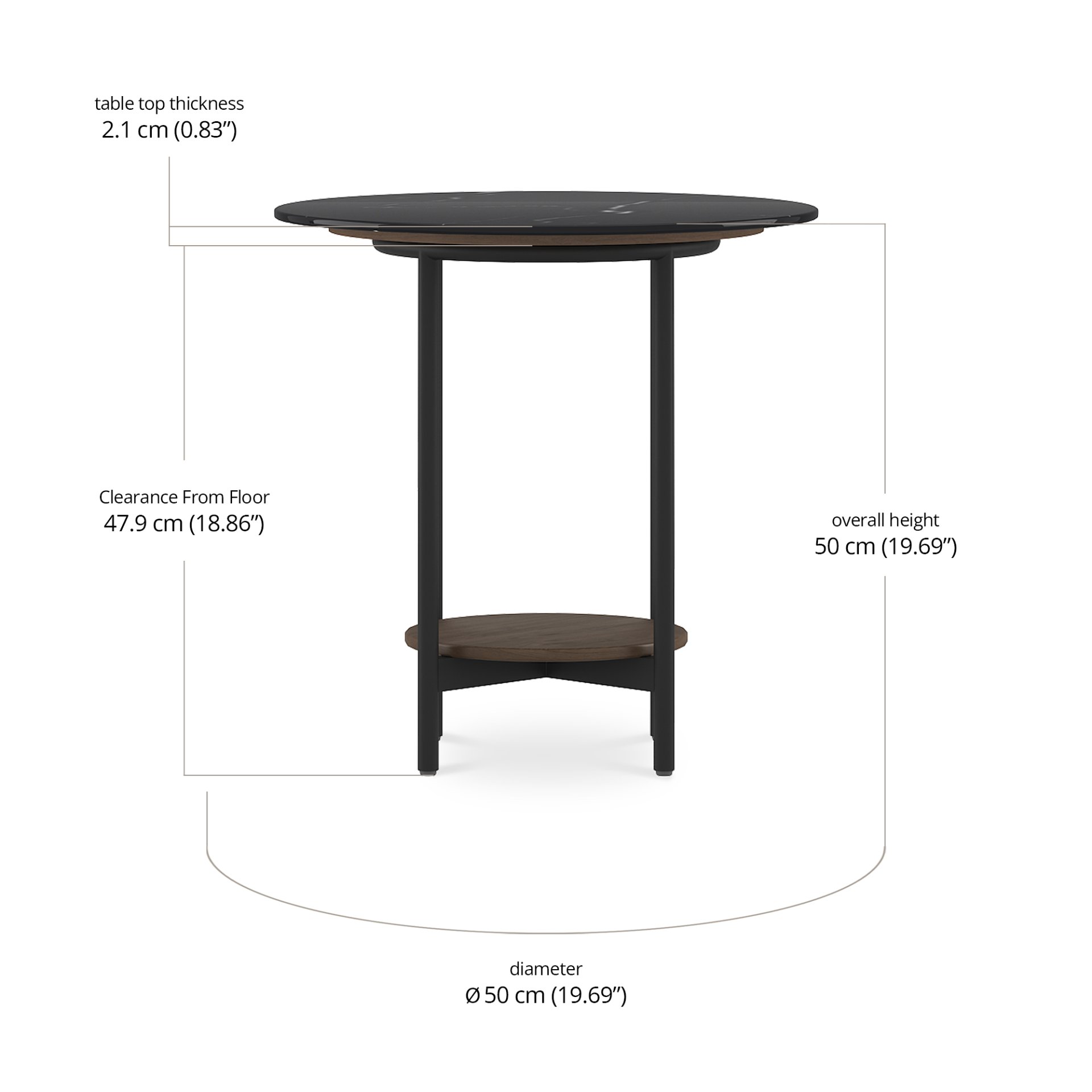 Bay Side Table dimensions