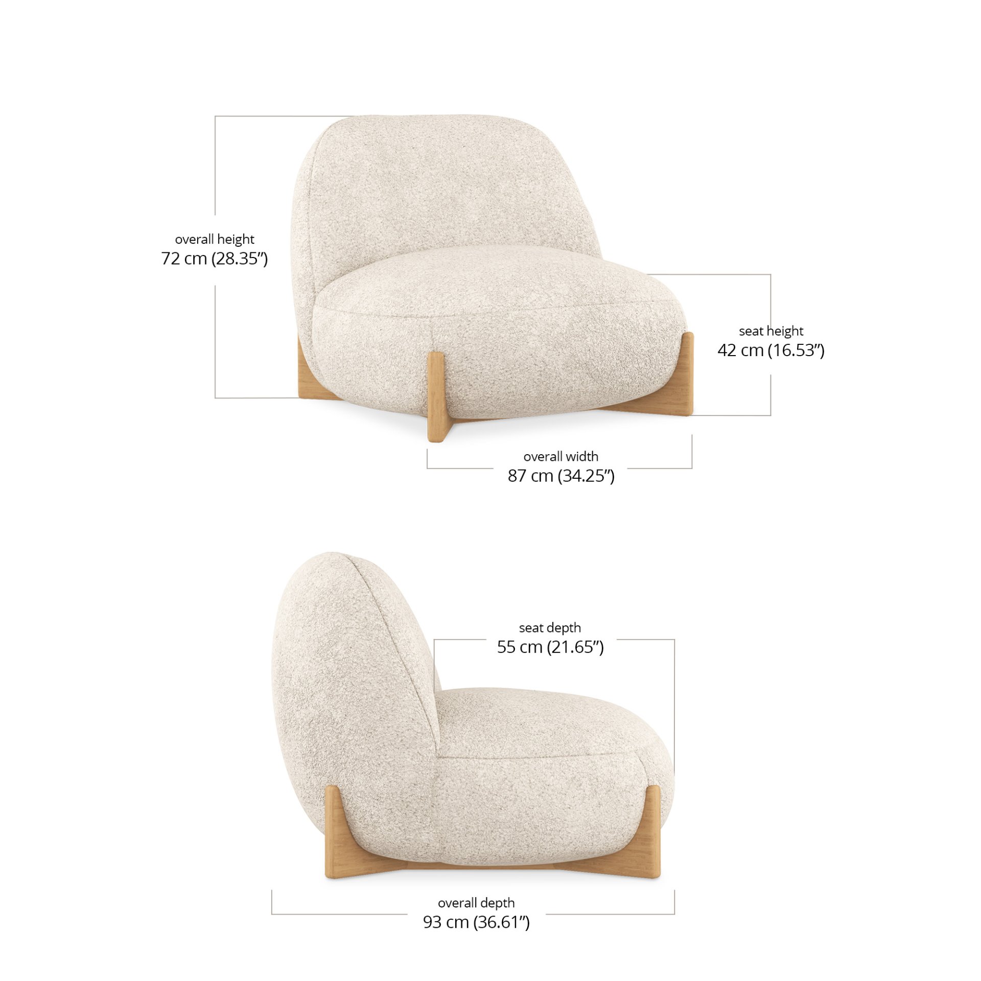Bean Lounge Chair dimensions