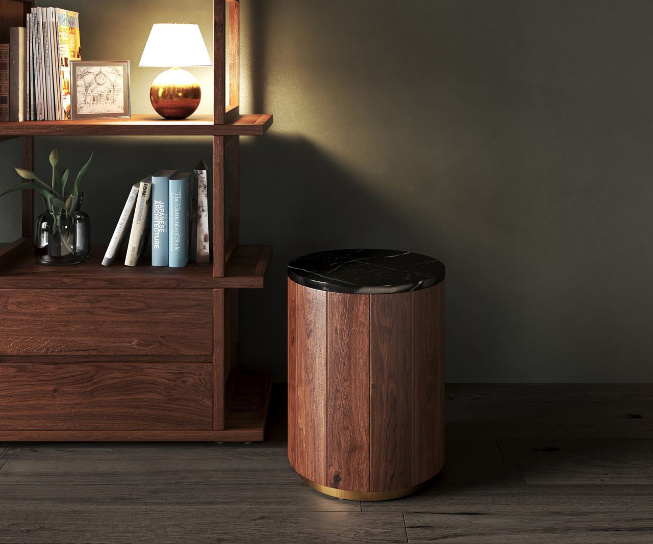 Belwood Round Side Table, in a room