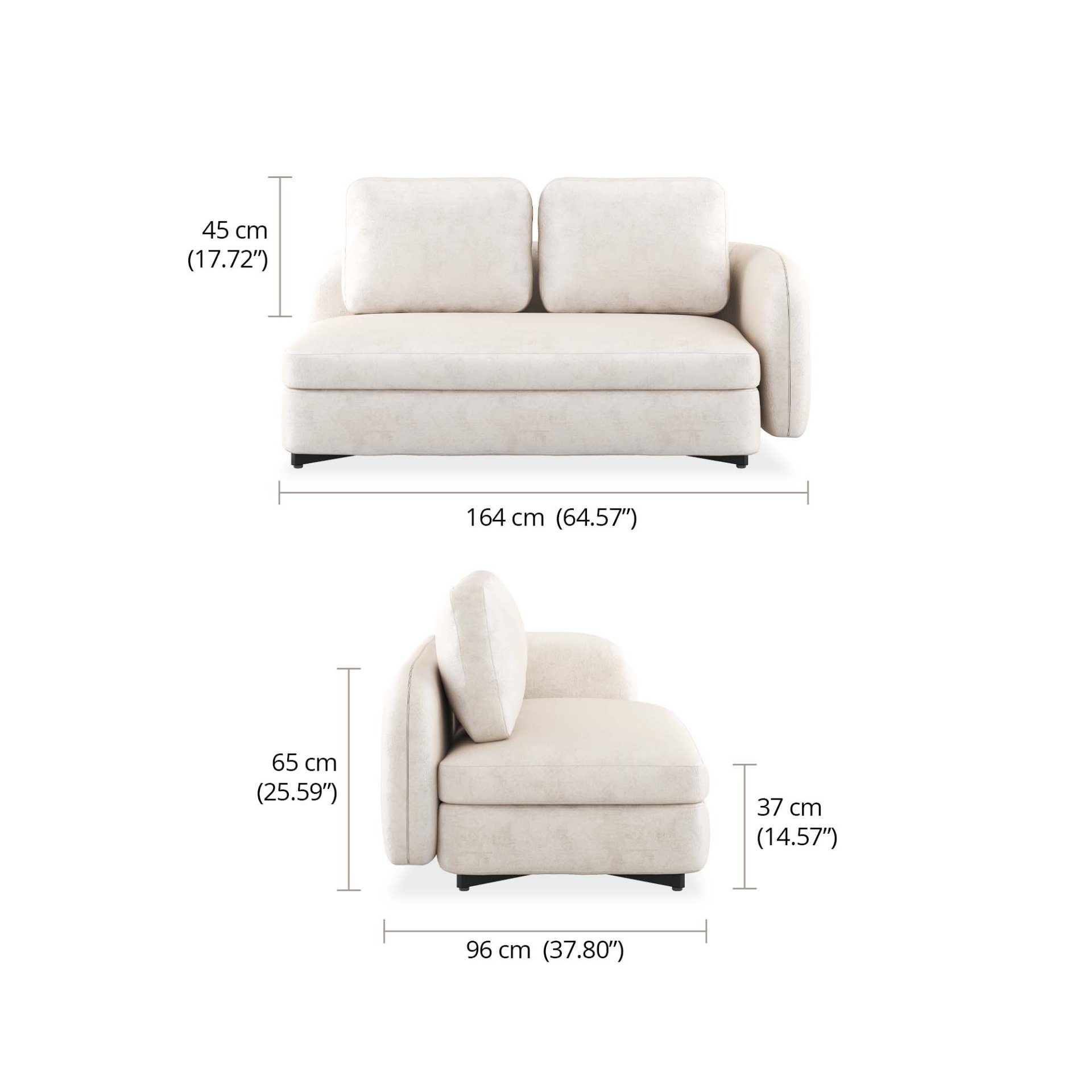 Bent 2 Seater Arm Sofa dimensions