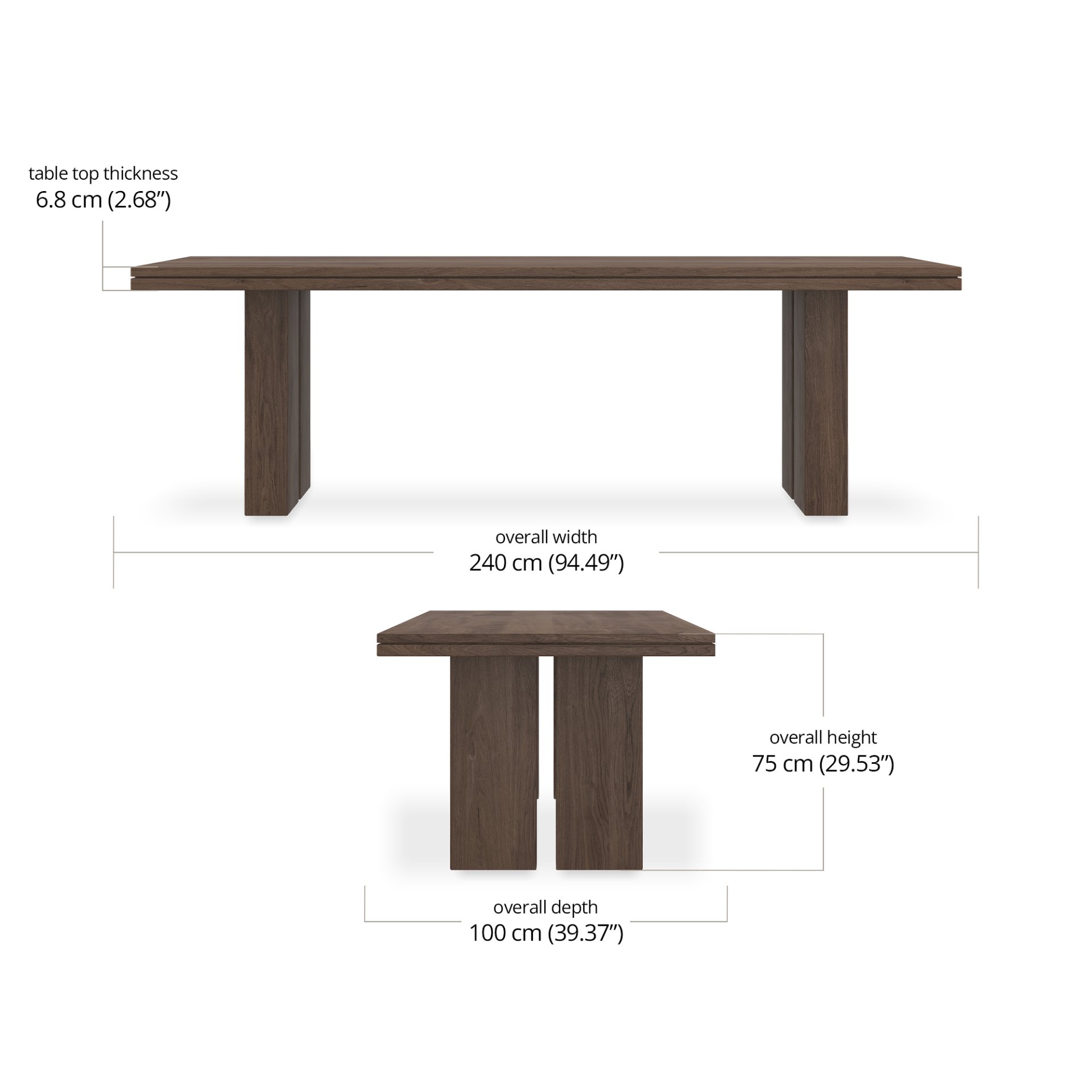 Caruso Dining Table dimensions