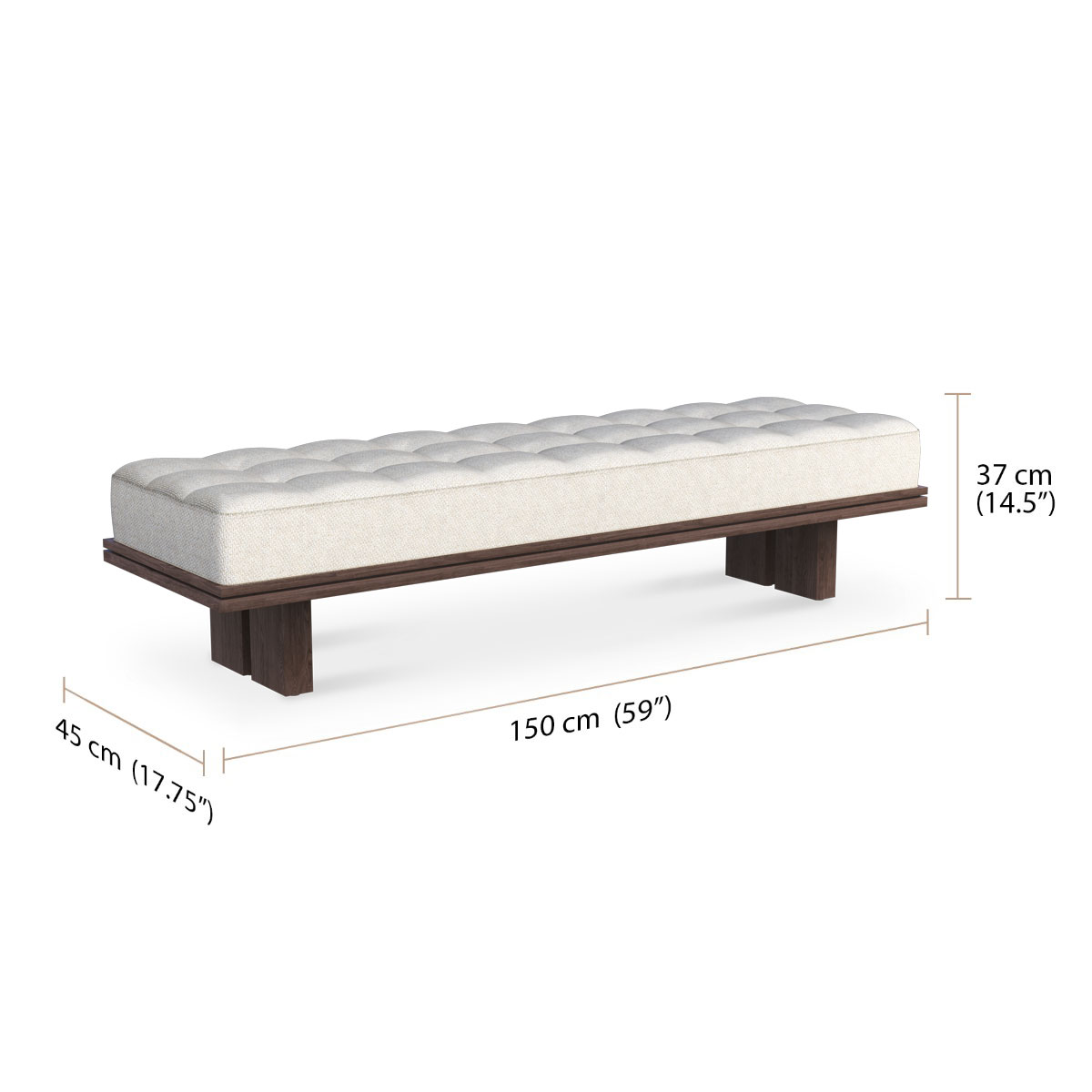 Cariso Bed Bench dimensions