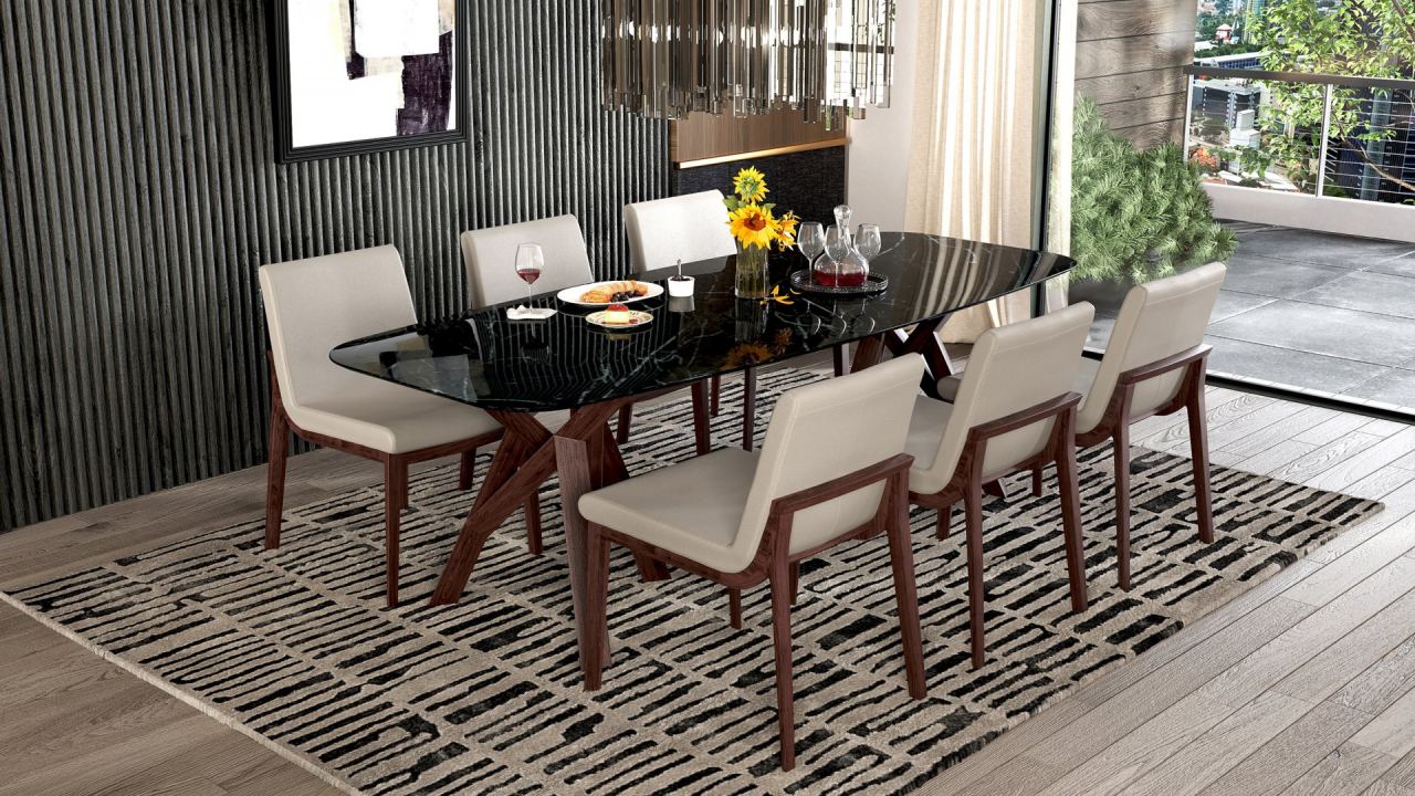 Carin Side Chair - Leather, in a room
