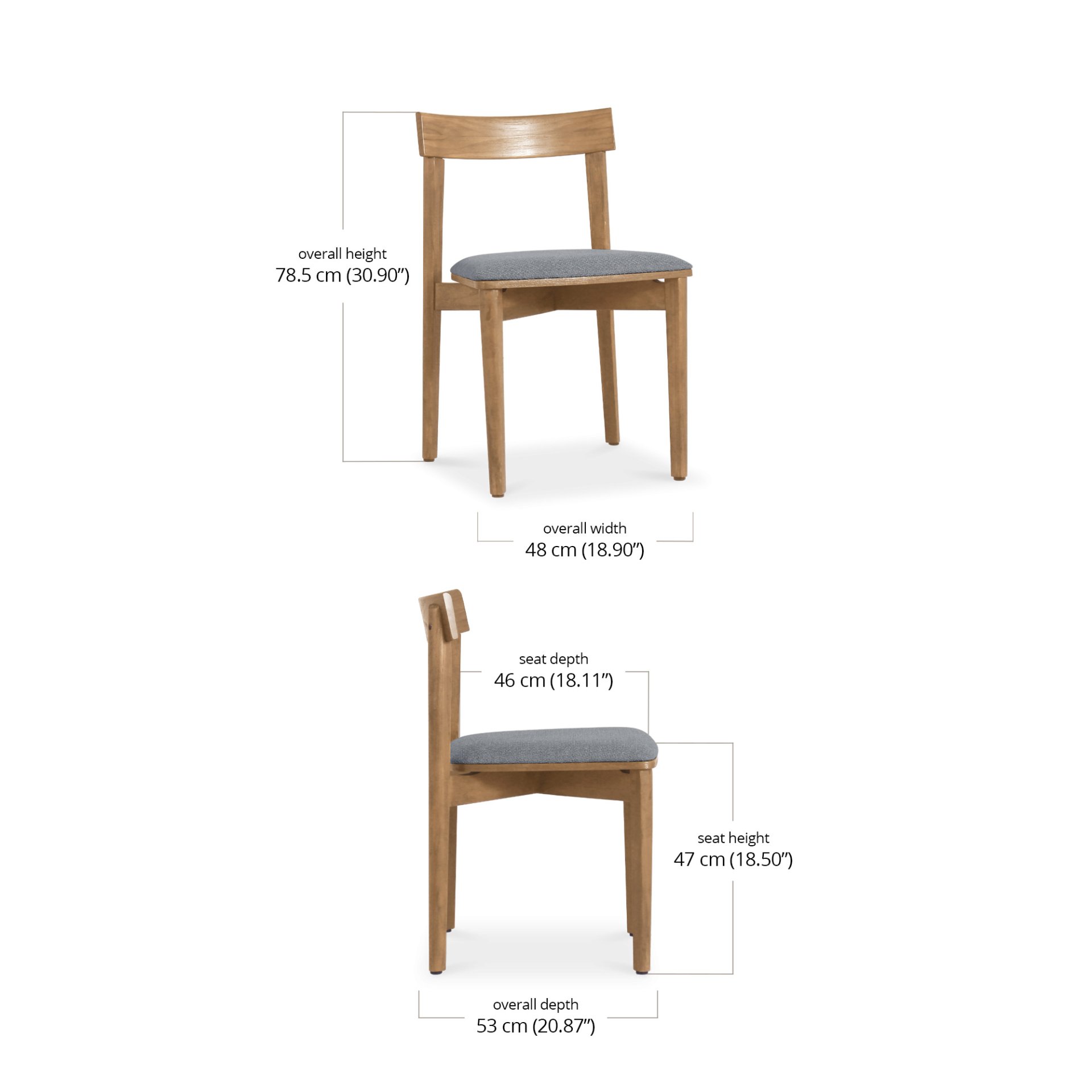 Caro Chair - Fabric dimensions