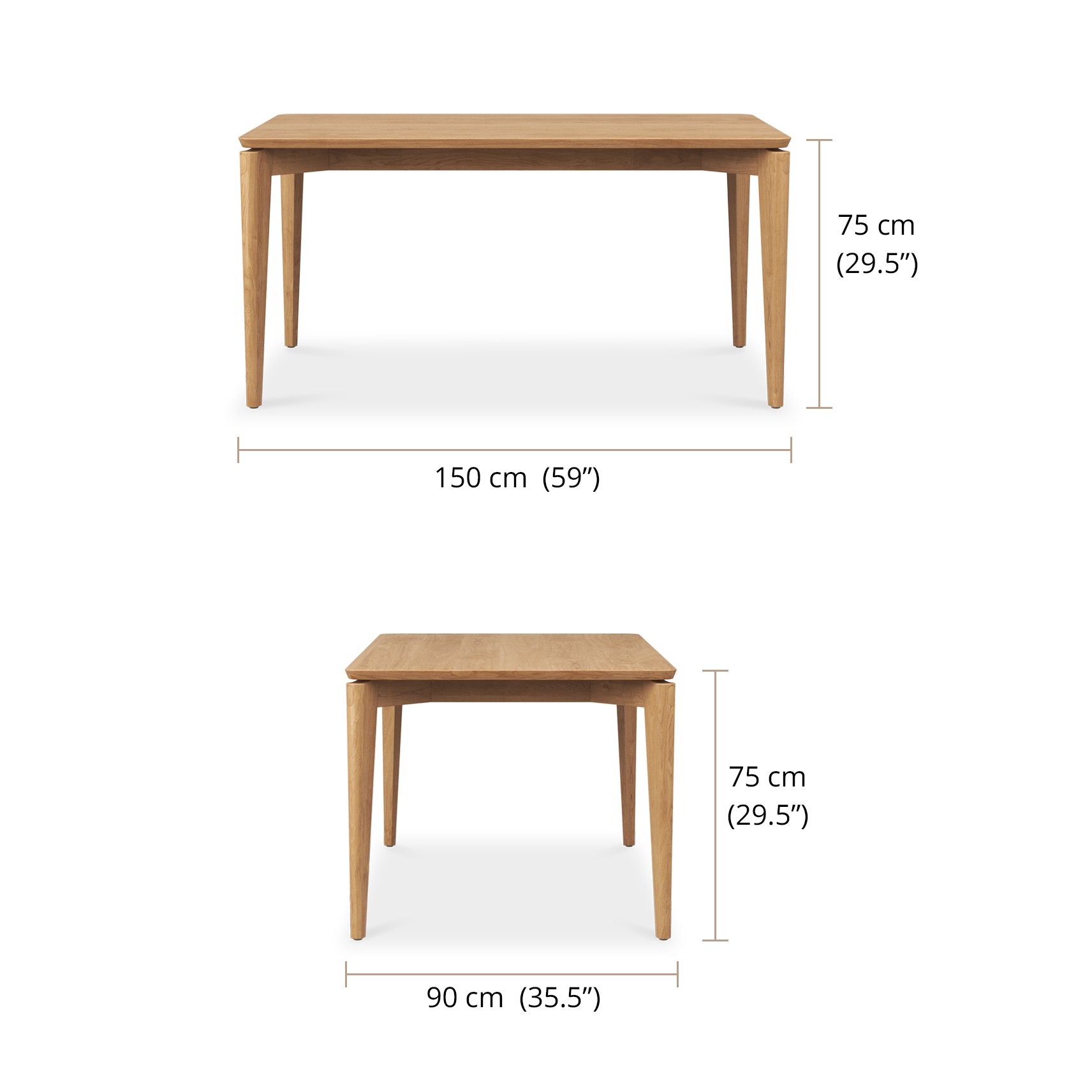 Caro Dining Table dimensions