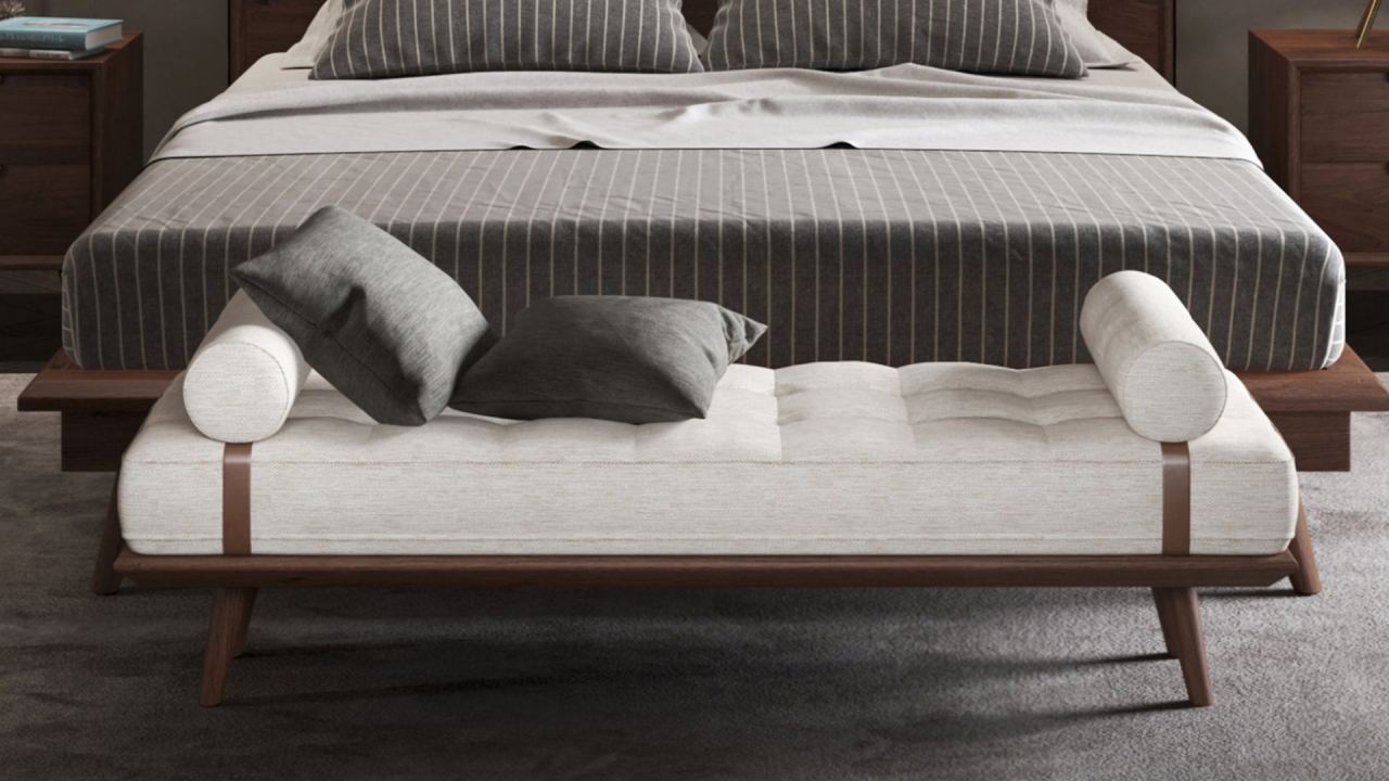 Cassia Bed Bench in a furnished room