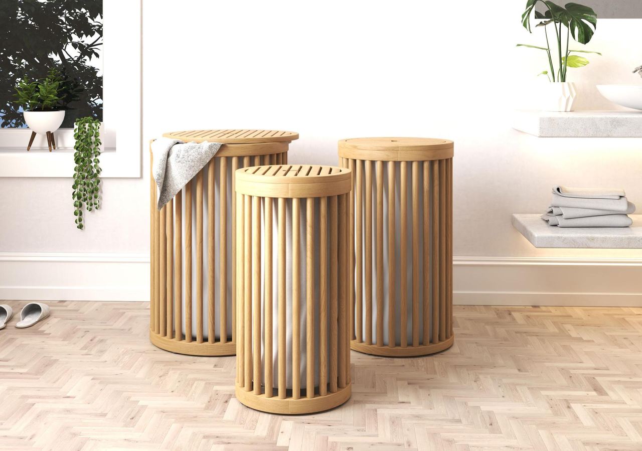 Circa Laundry Basket - Small, in a room
