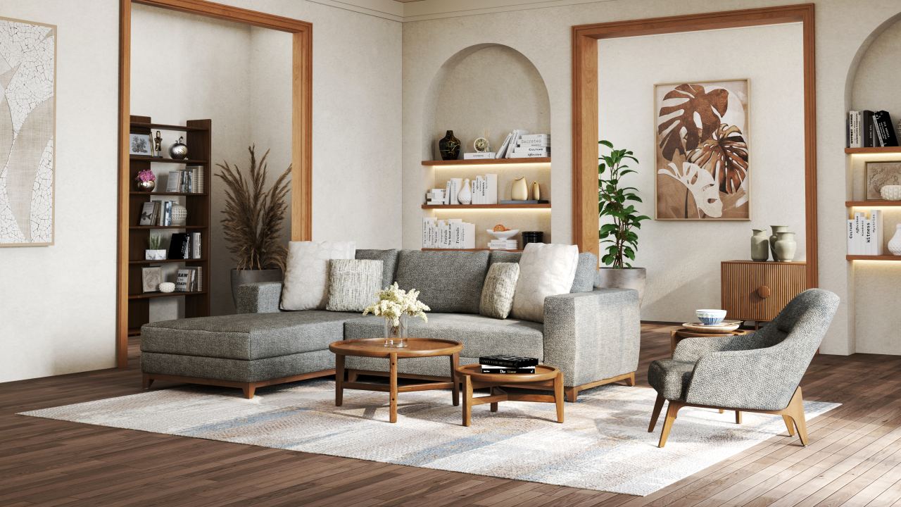 Comforta Left Chaise, in a room