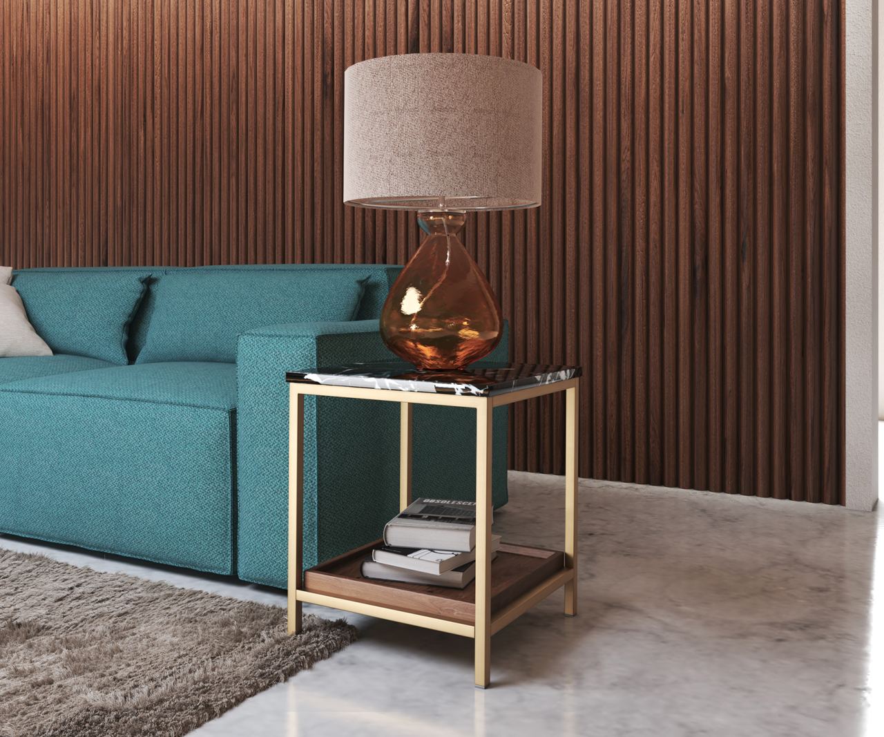 Conrad Side Table in a furnished room