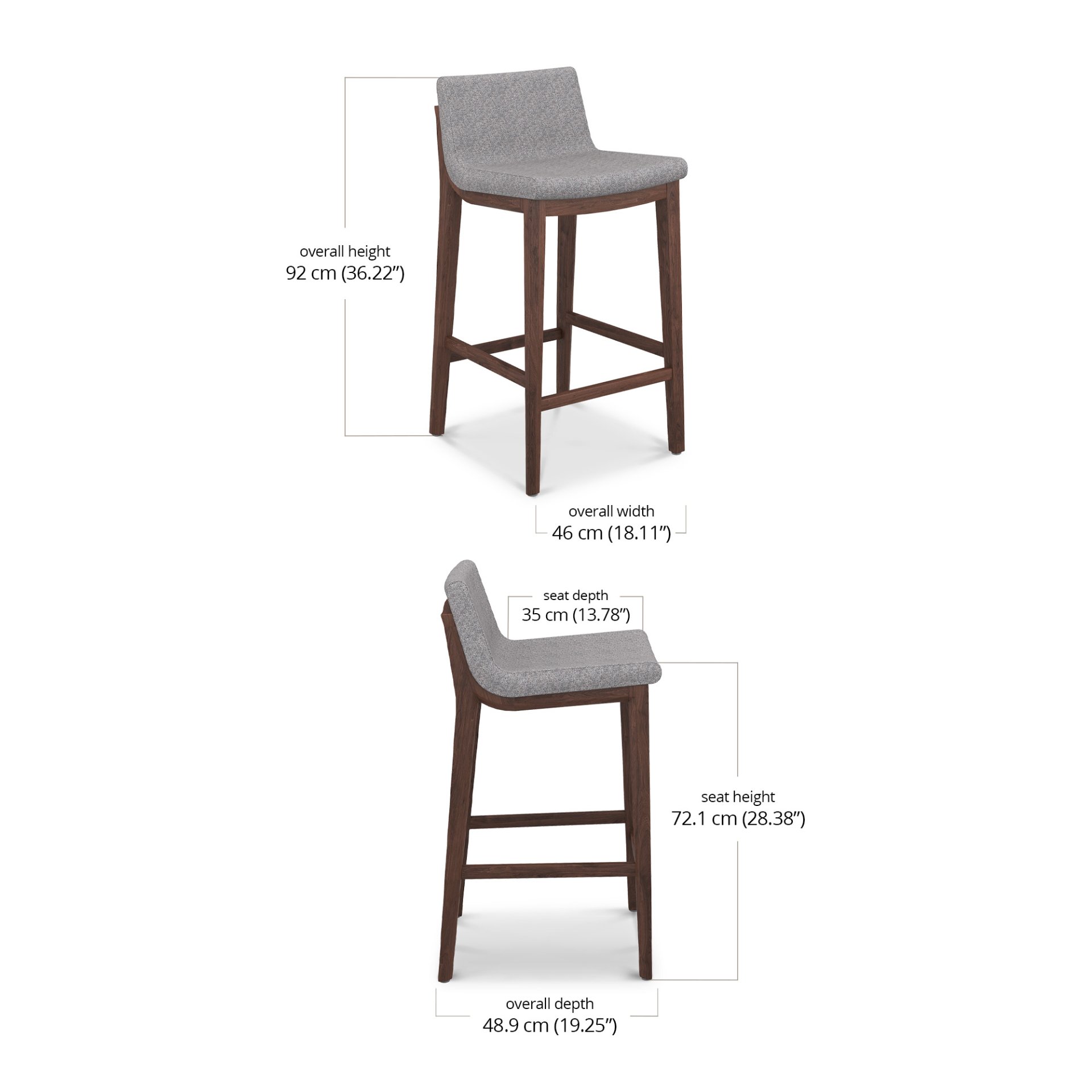 Carin Bar Chair dimensions