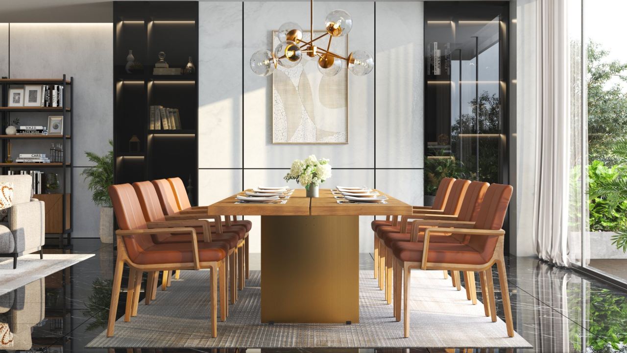 Carin Dining Chair - Leather, in a room