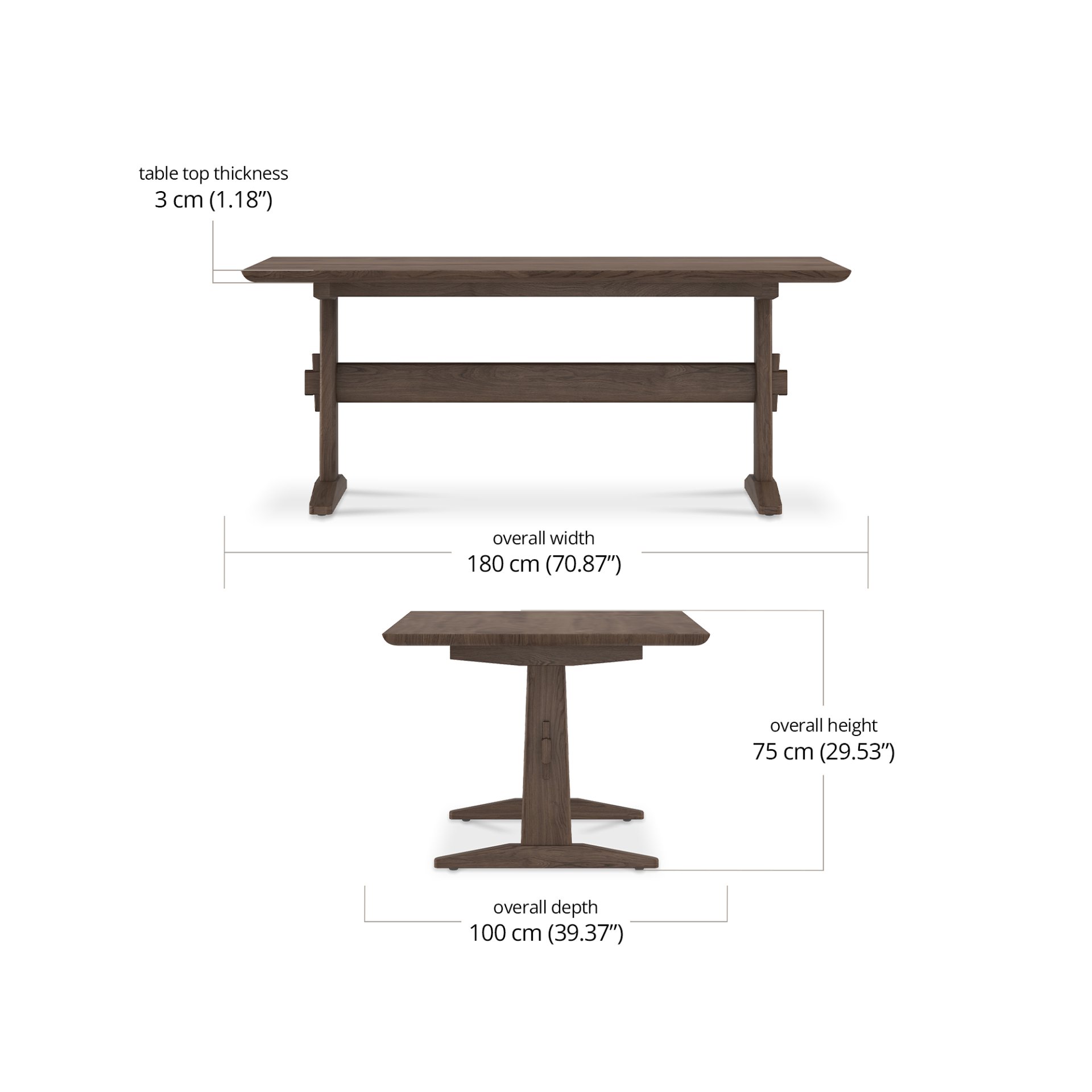 Carina Dining Table dimensions