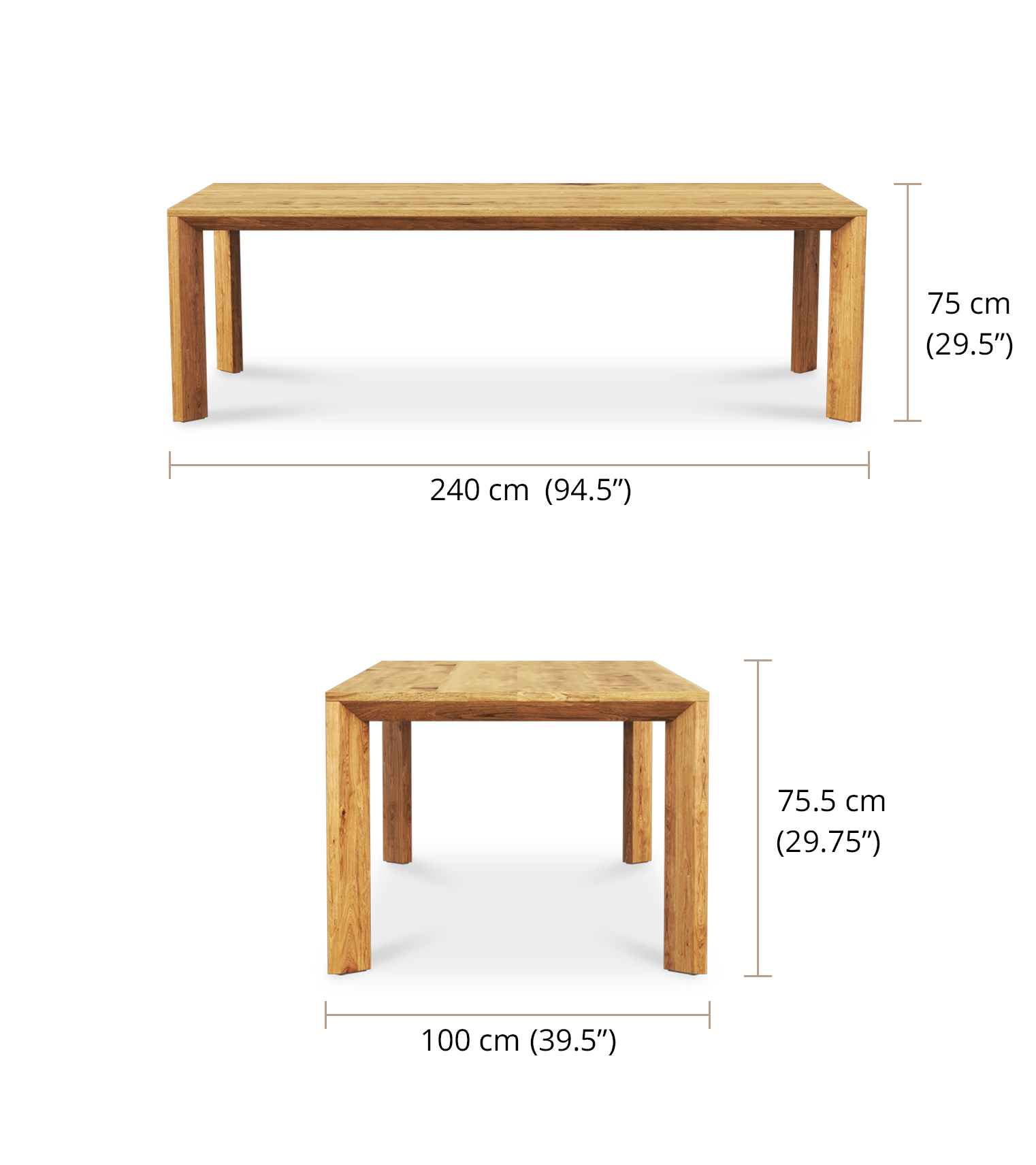 Dado Dining Table dimensions