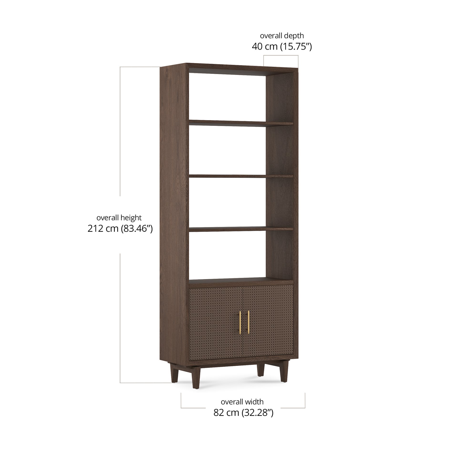 Dane Bookshelf With Cabinet dimensions