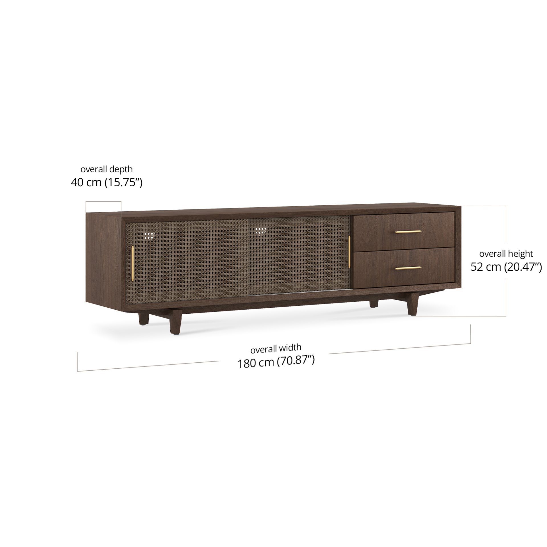 Dane Media Console Drawer dimensions