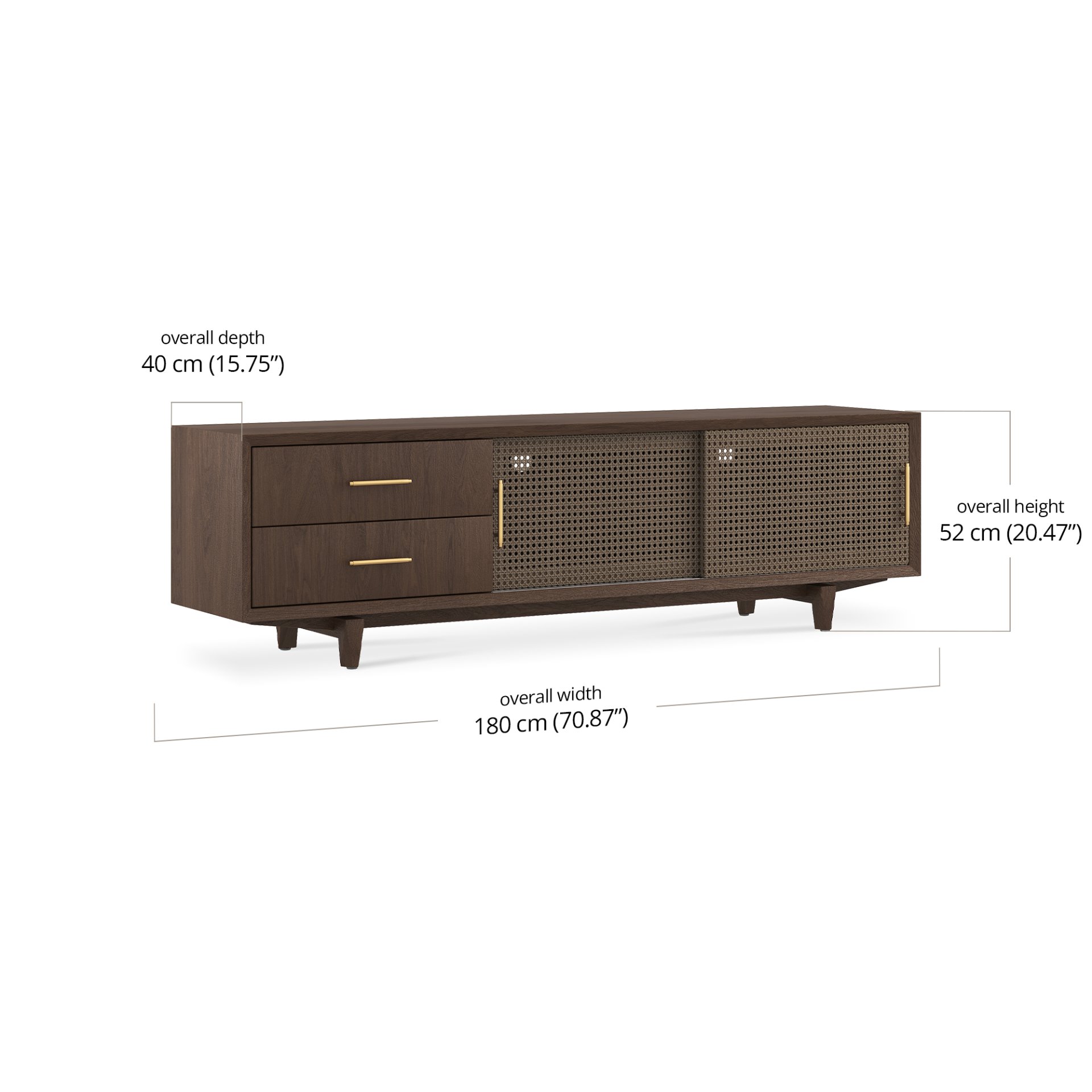 Dane Media Console Right Drawer dimensions