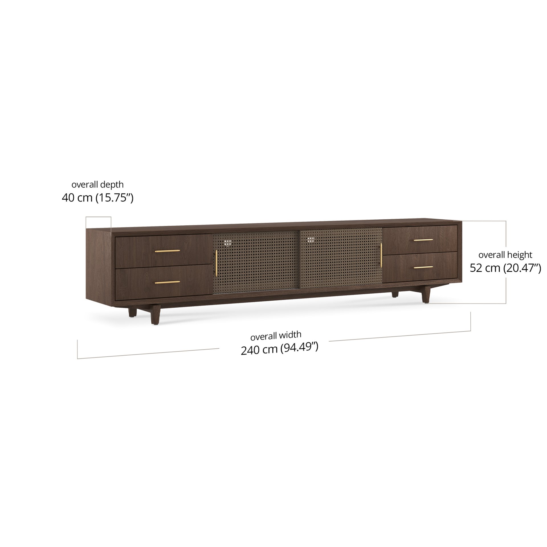 Dane Media Console 240 dimensions
