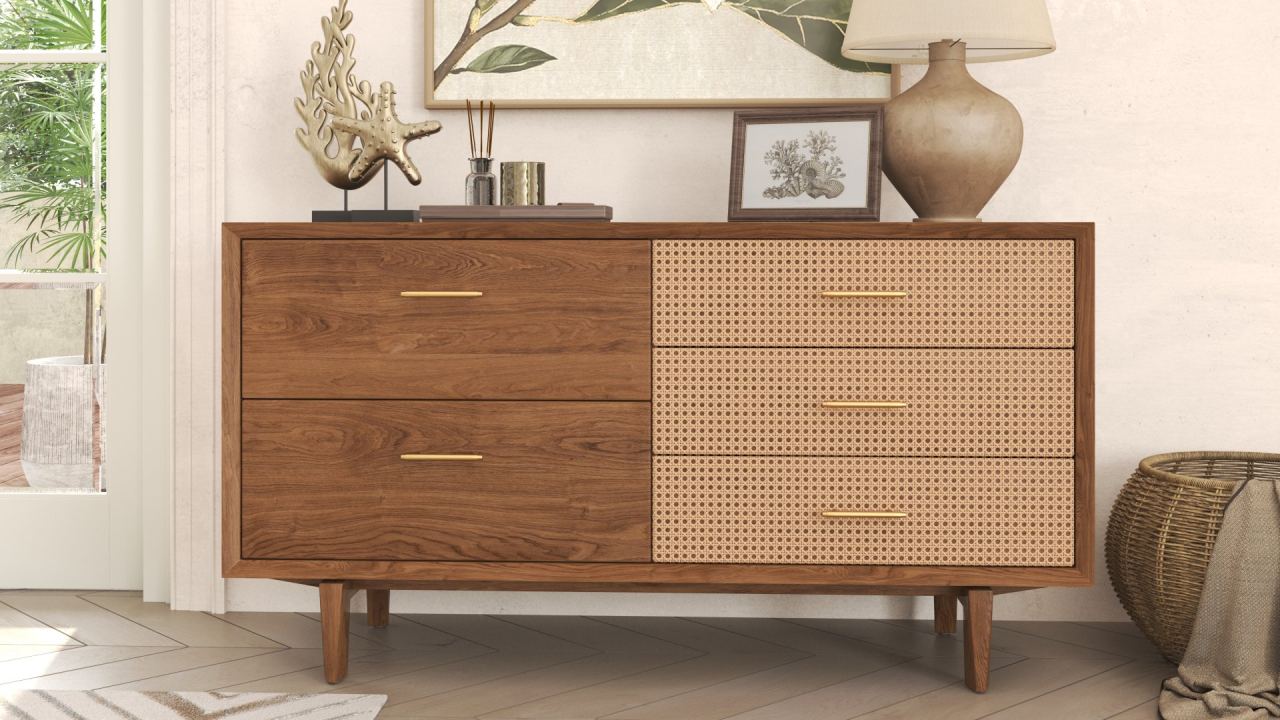 Dane Wide Dresser in a furnished room