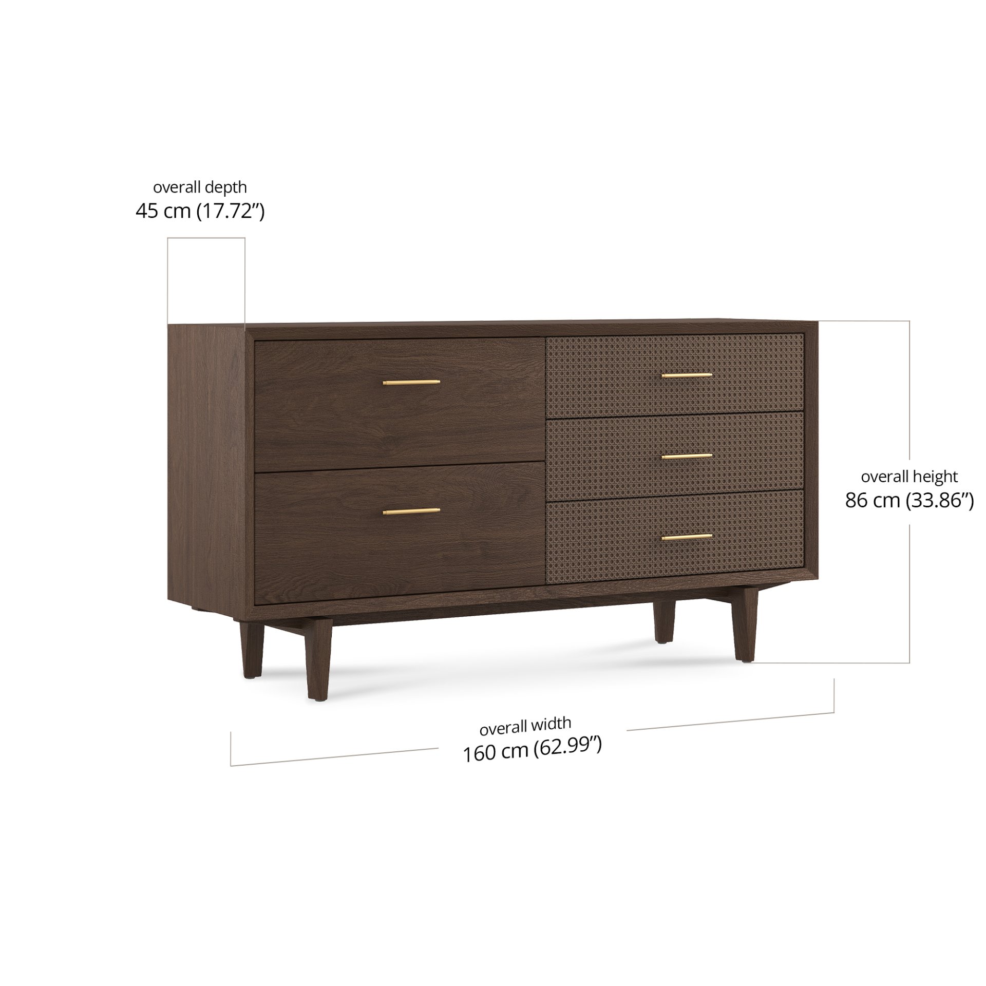 Dane Wide Dresser dimensions