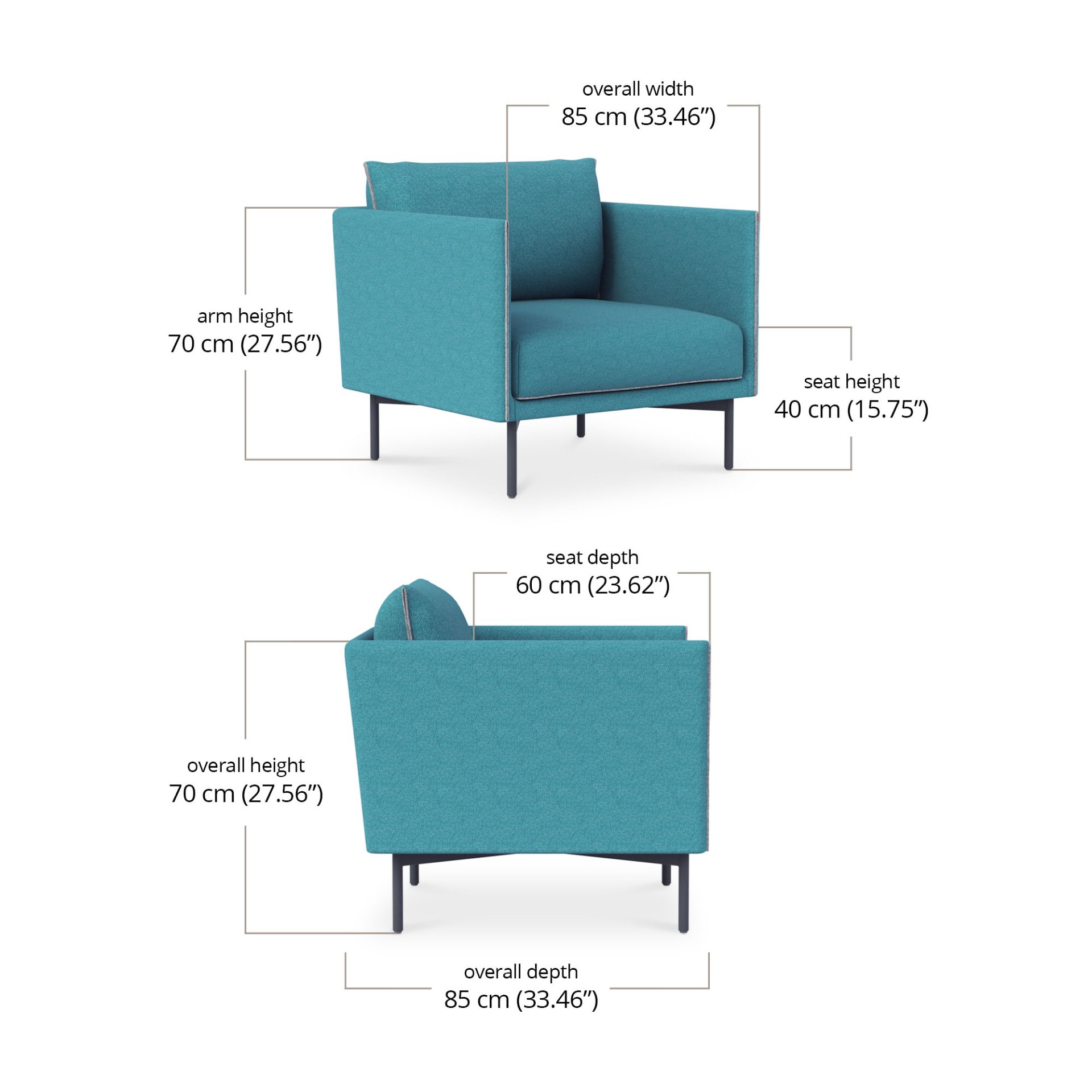 Delina Armchair dimensions