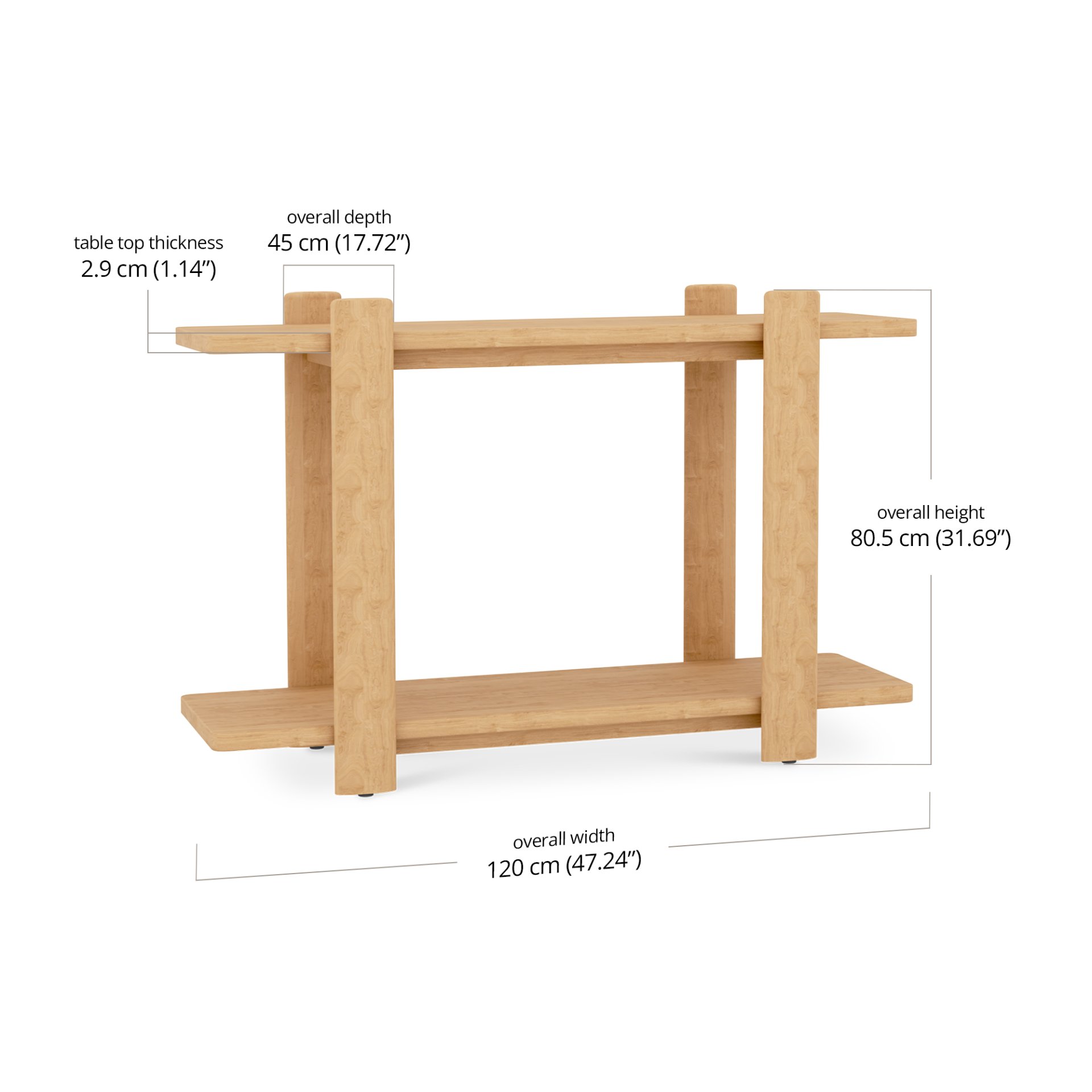 Elka Console Table dimensions