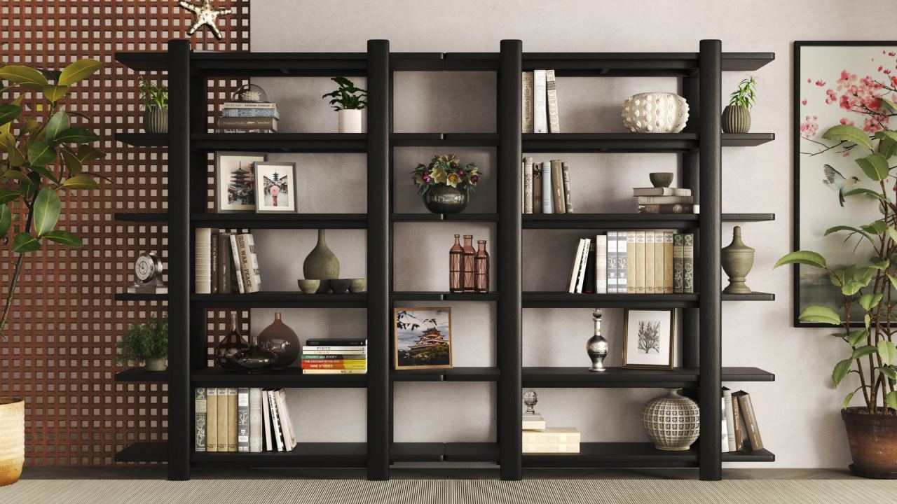 Elka Tall Bookshelf, in a room