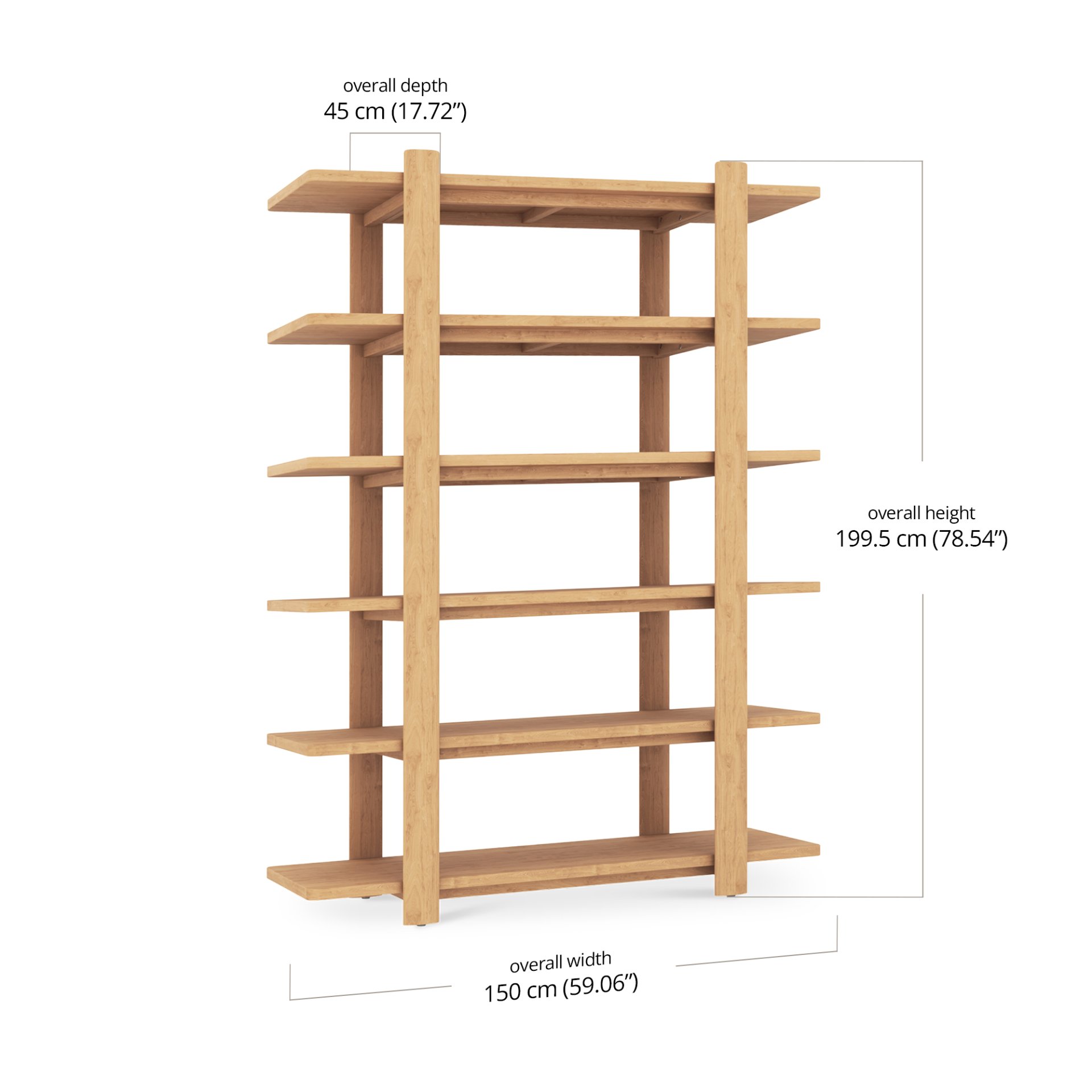 Elka Tall Bookshelf dimensions
