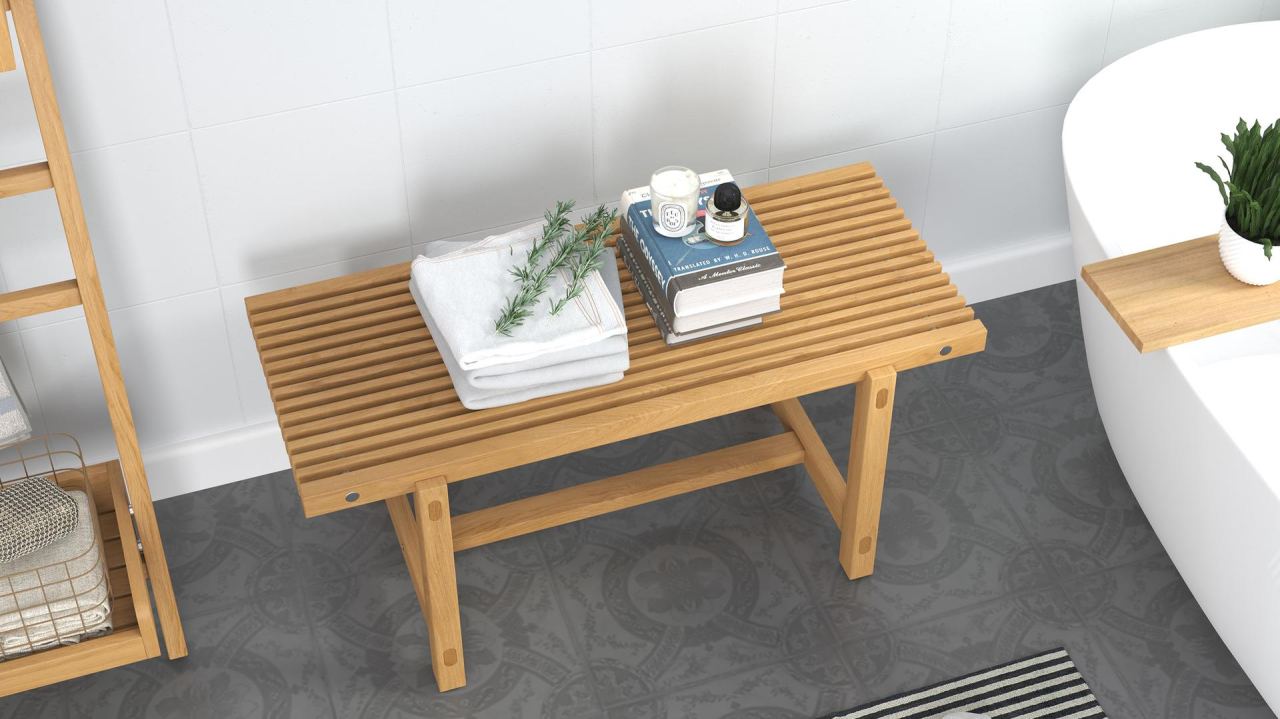 Elliot Bathroom Bench, in a room