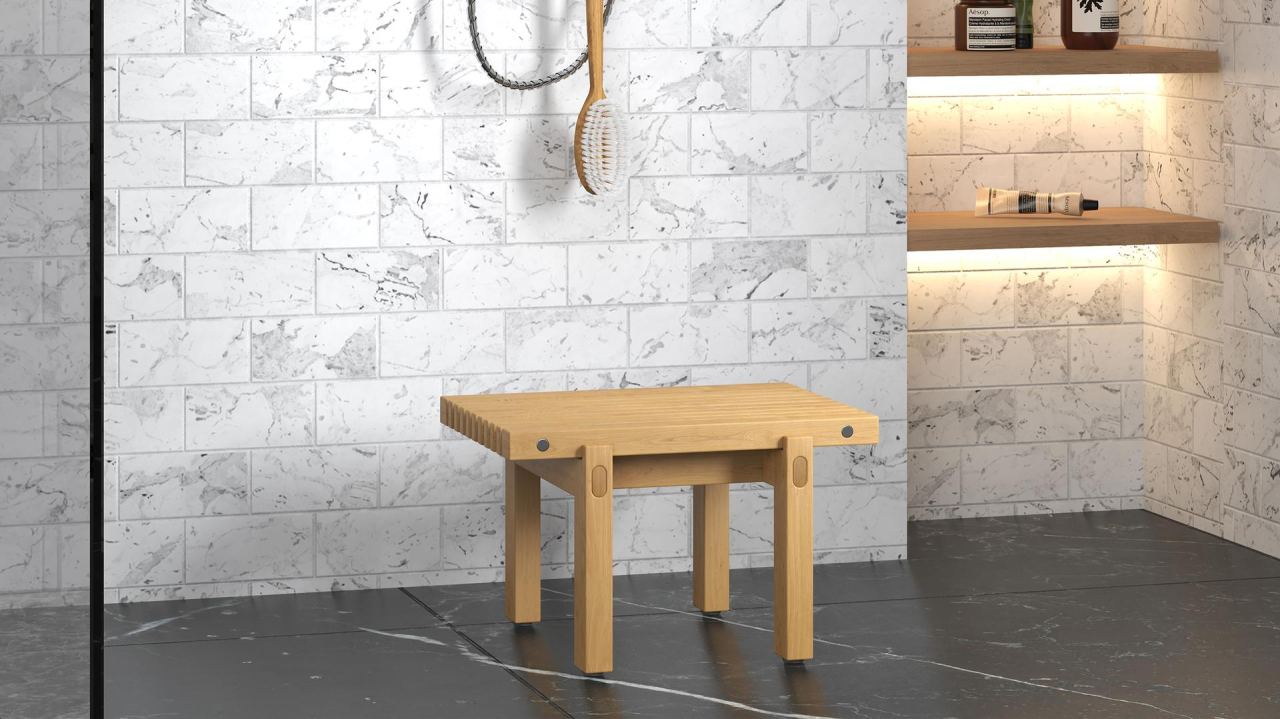 Elliot Shaving Stool, in a room