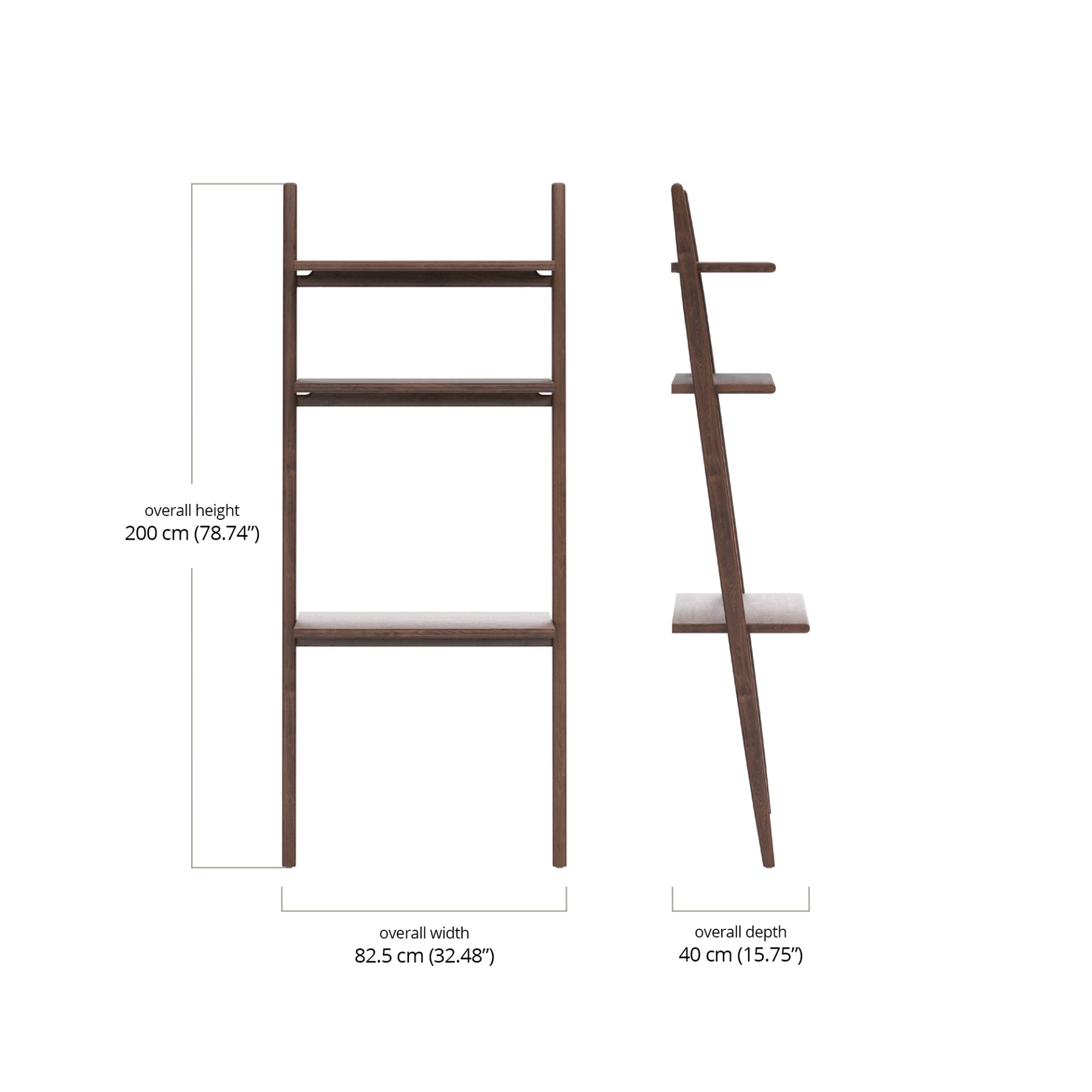 Endra Ladder Shelf With Writing Desk dimensions
