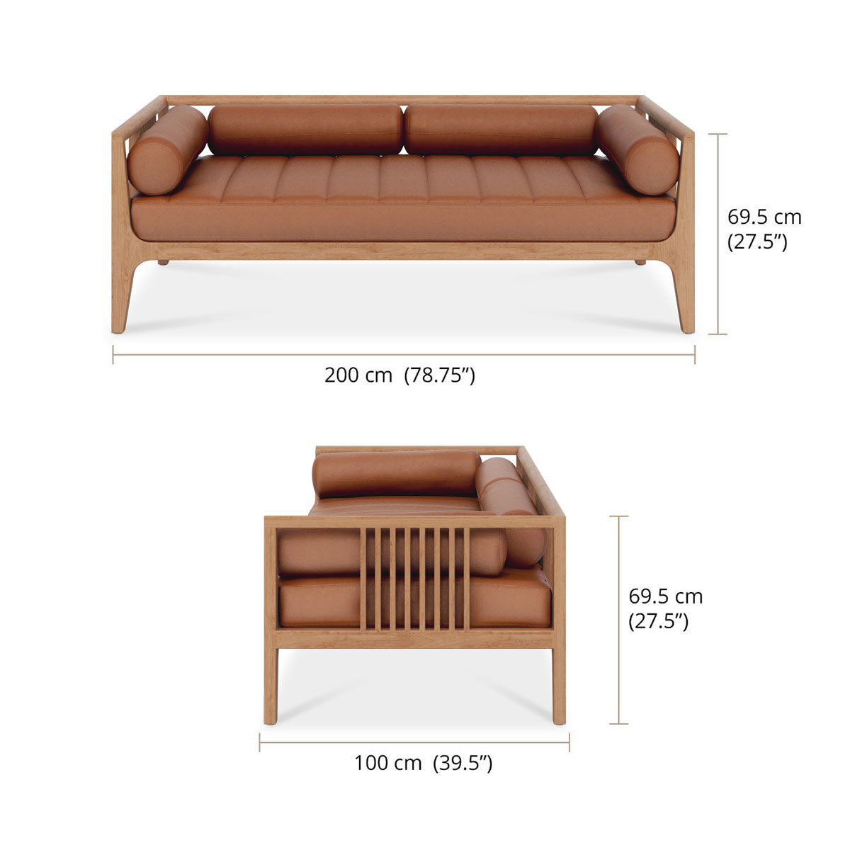 Felix Daybed Leather dimensions
