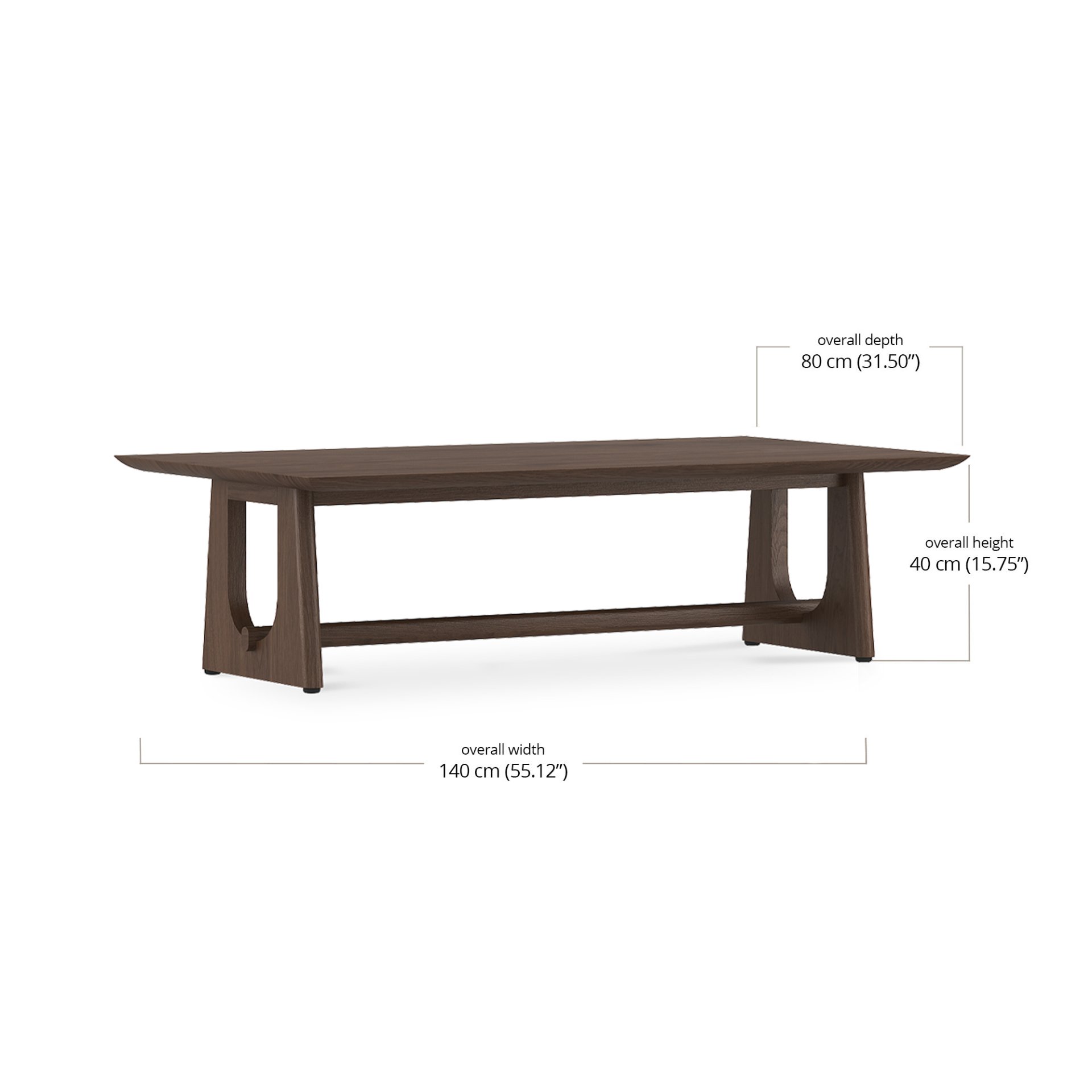 Fermo Recta Coffee Table dimensions