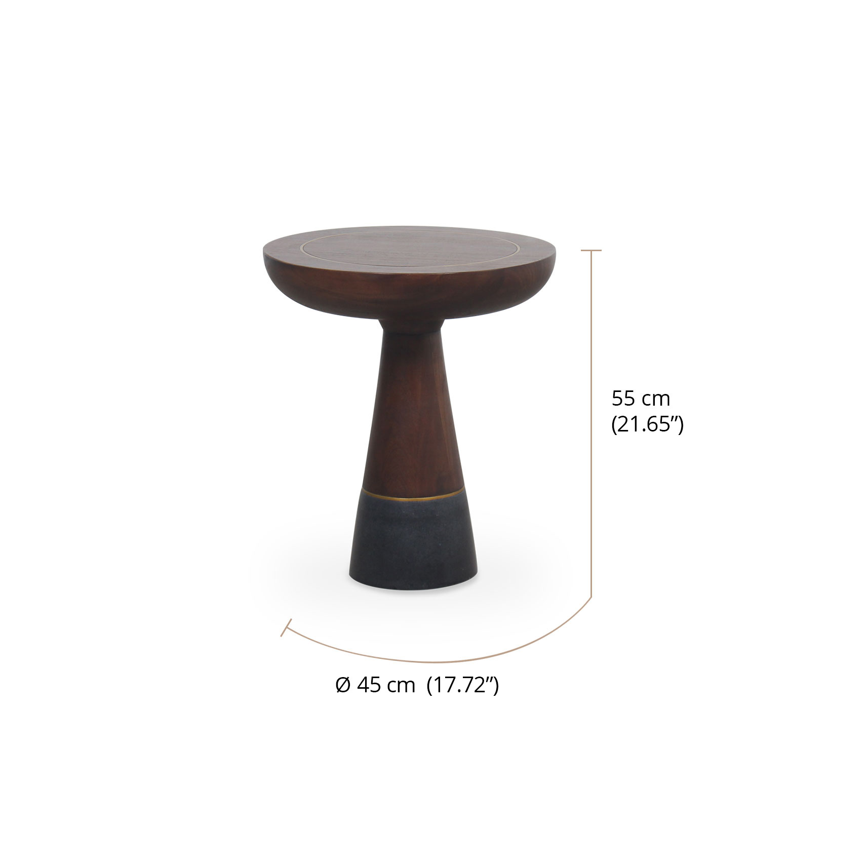 Fungi Accent Table dimensions