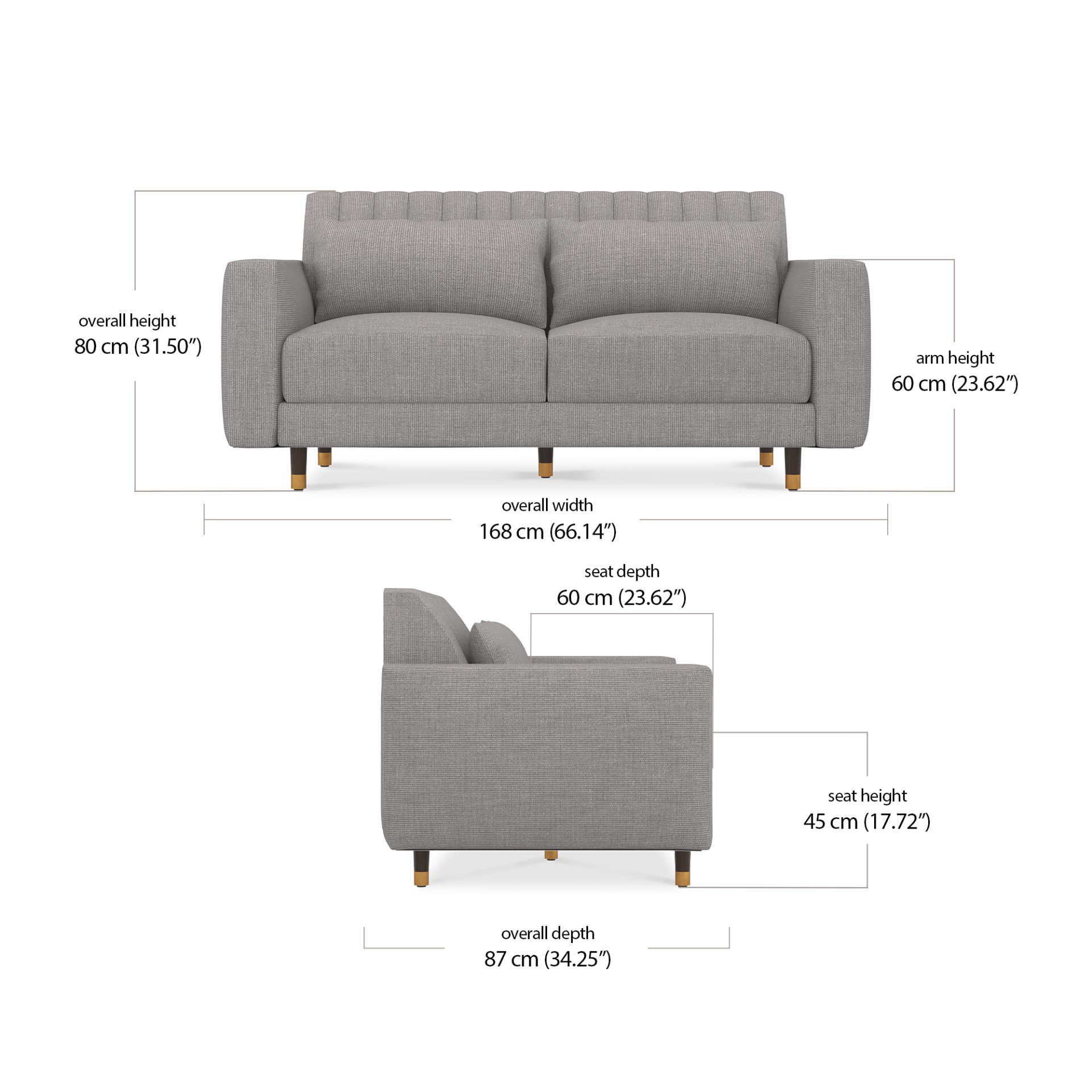 Giovanna 2 Seater dimensions