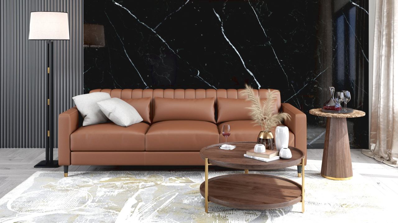 Giovanna 3 Seater Sofa - Leather