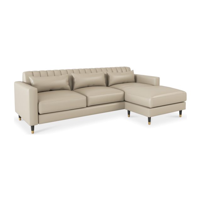 Giovanna 3 Seater With Chaise - Leather