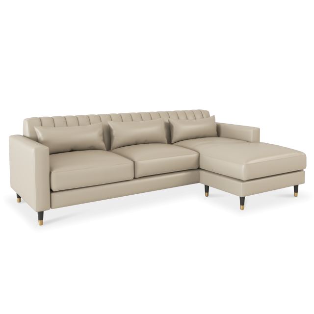 Giovanna 3 Seater With Chaise - Leather