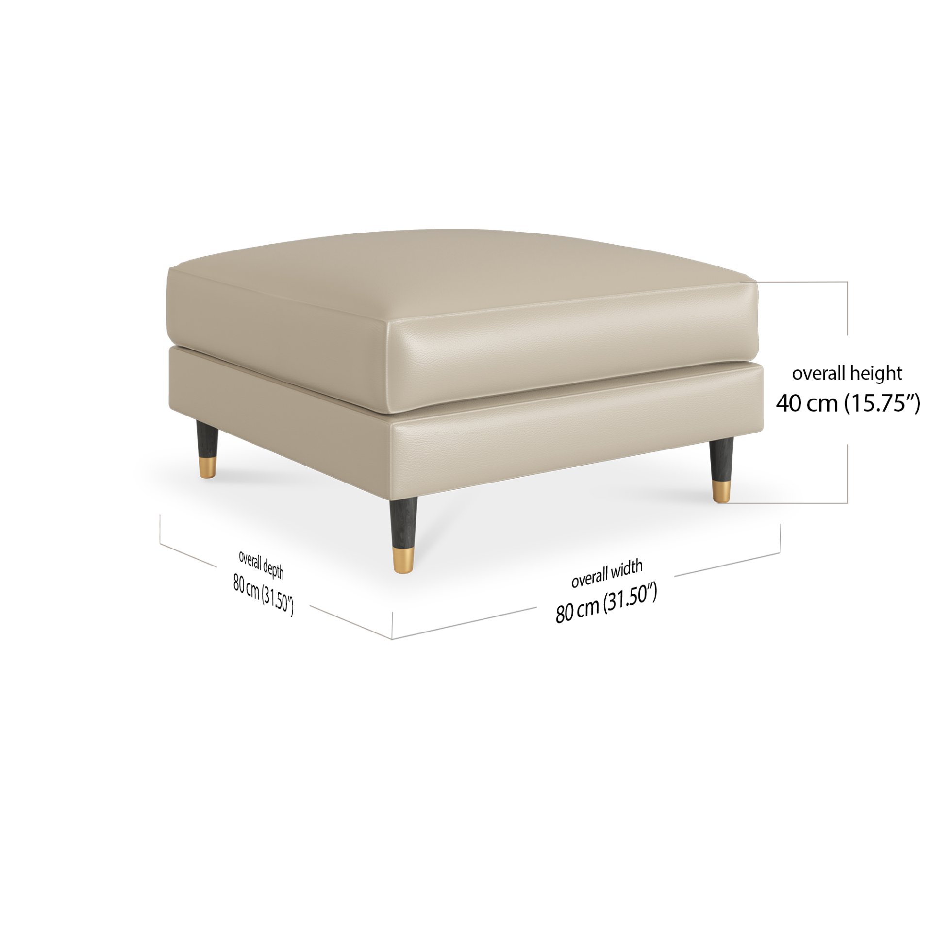Giovanna Ottoman - Leather dimensions